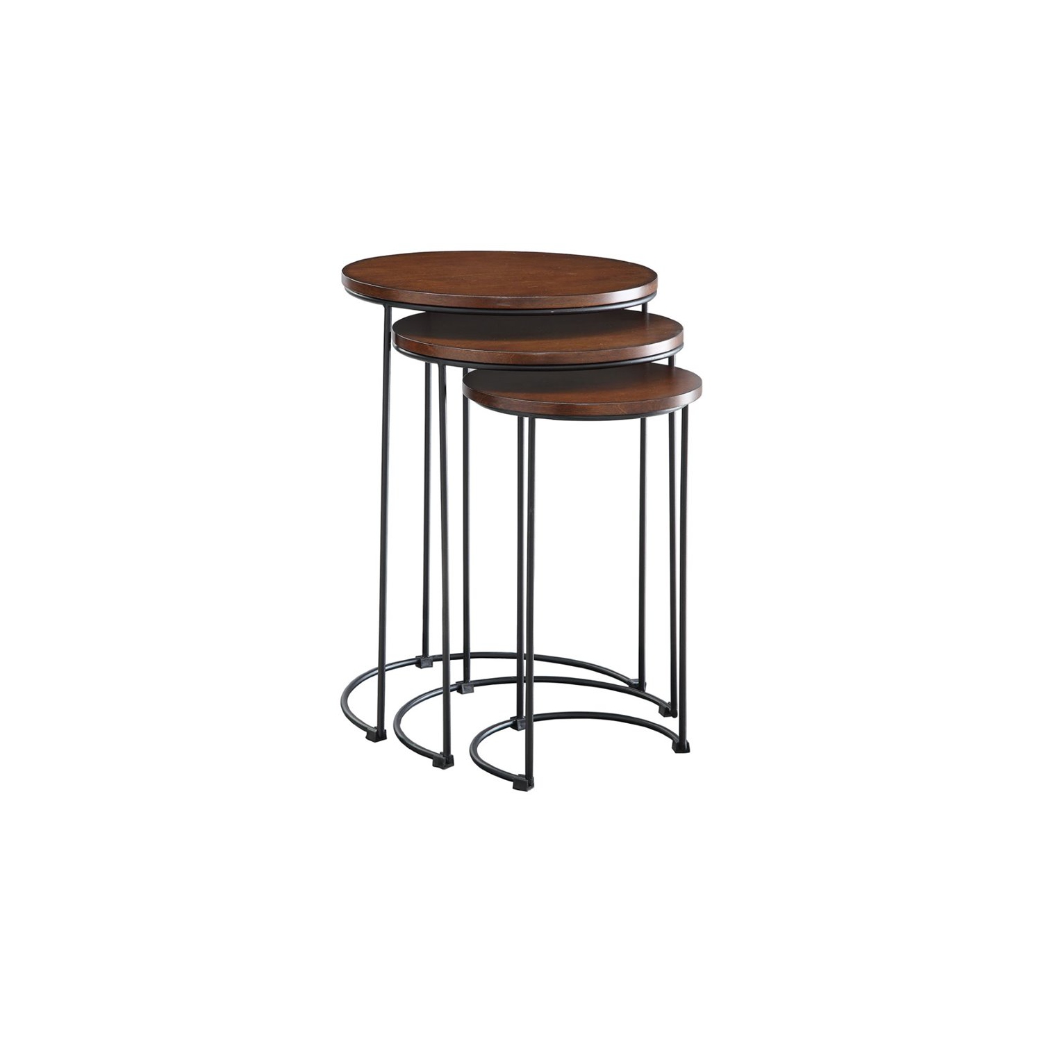 Carolina Classics Evan 3 Piece Nesting End Table Set in Chestnut