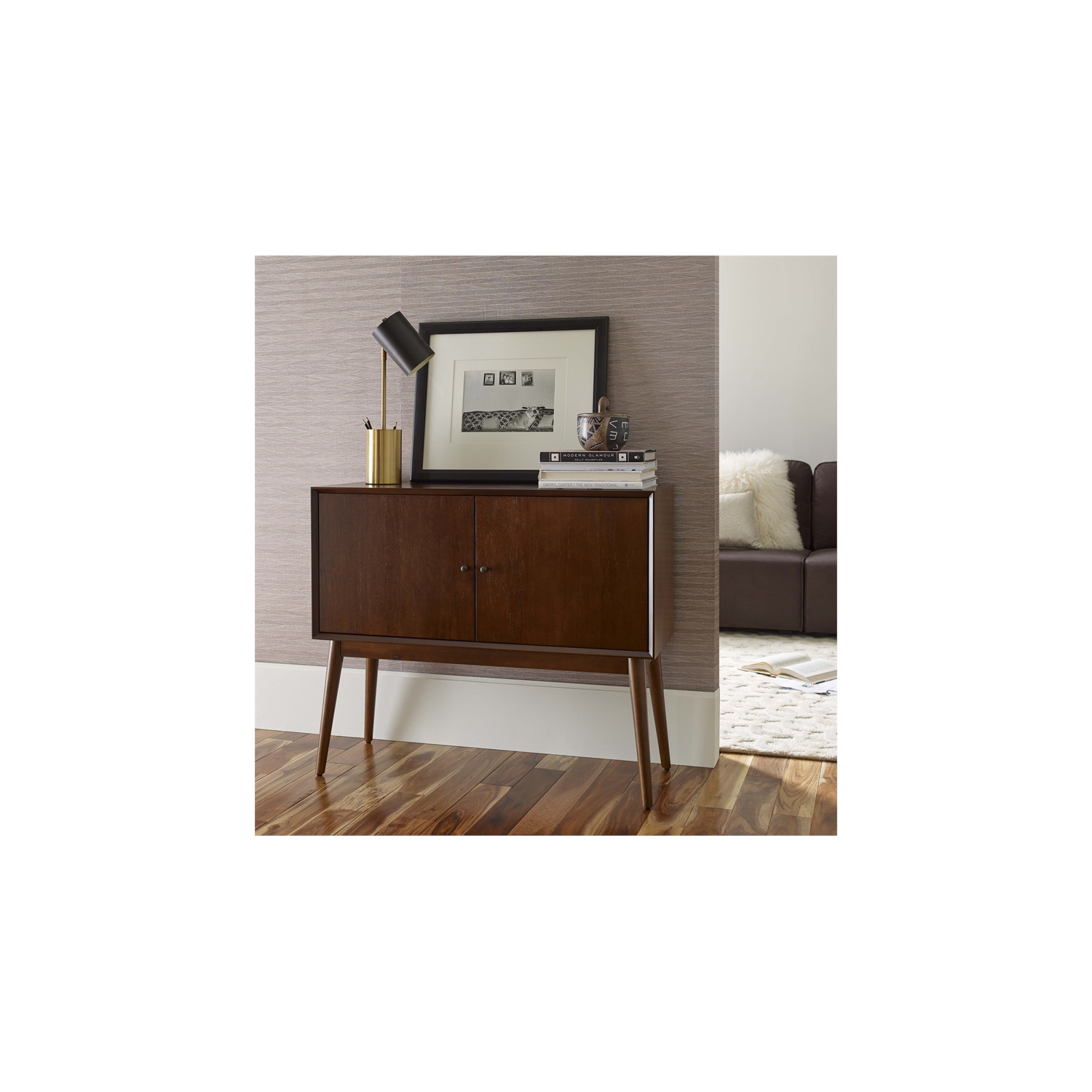 Serta – Armoire de rangement à 2 portes Brookline, noyer classique