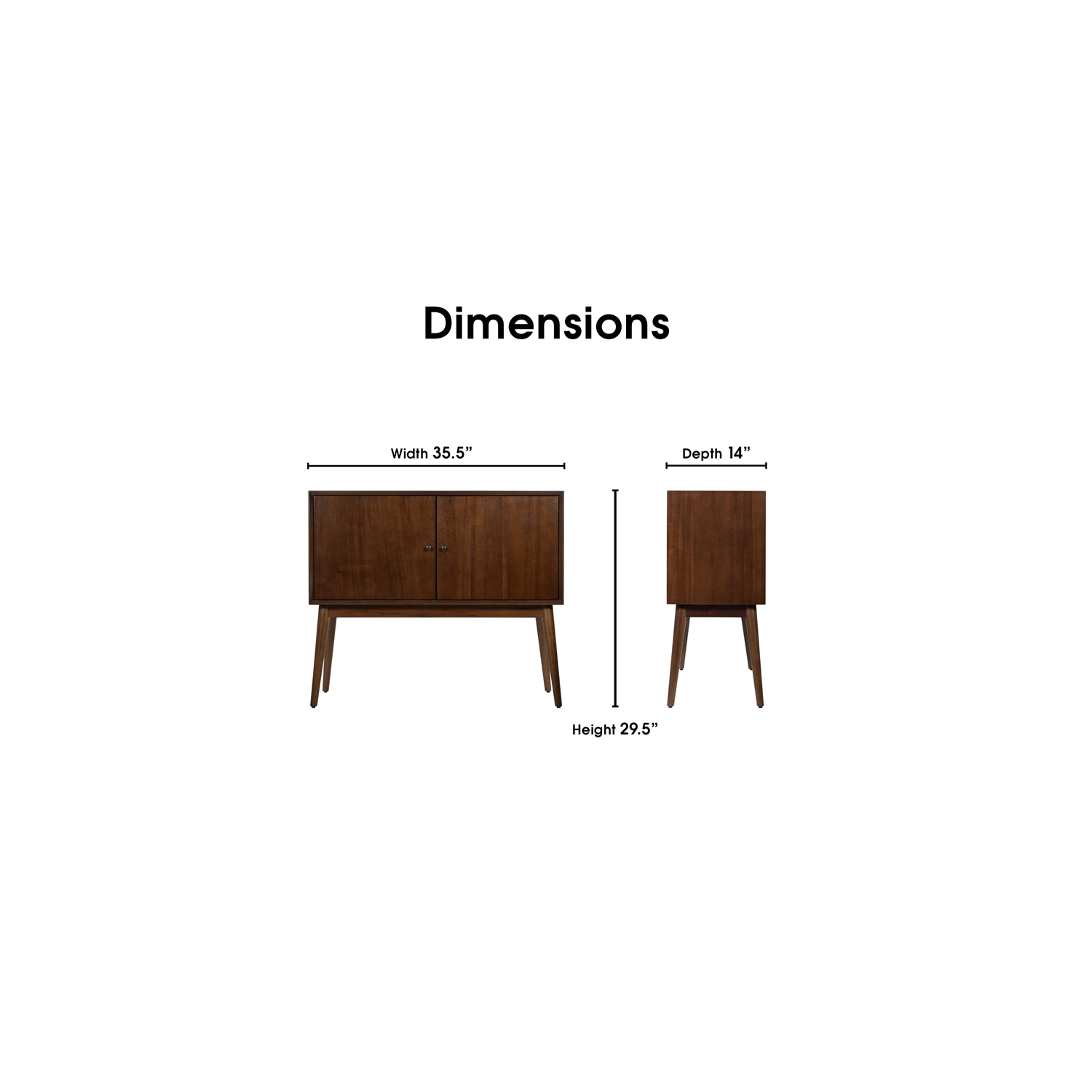 Serta – Armoire de rangement à 2 portes Brookline, noyer classique