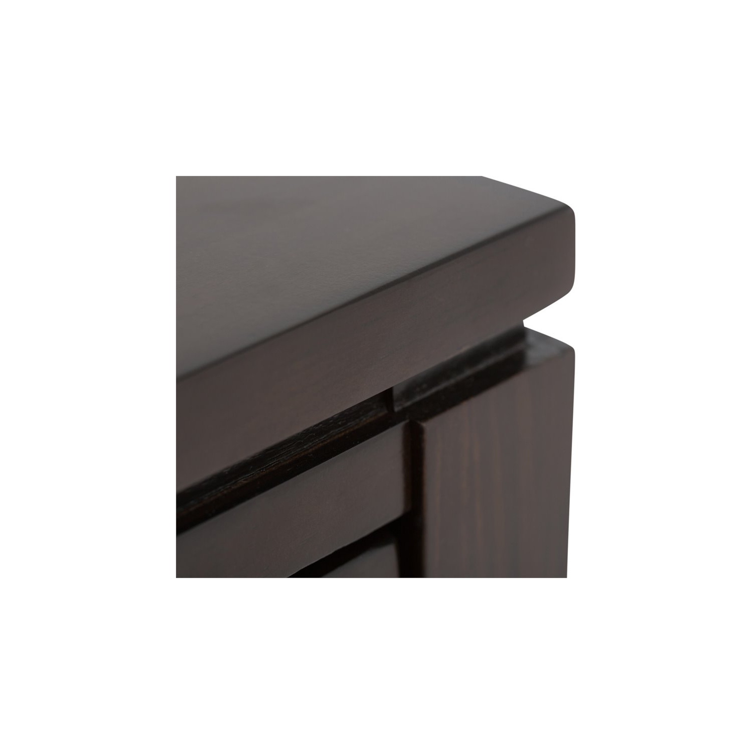 Simpli Home Cosmopolitan Solid Wood Coffee Table with Drawers in Mahogany Brown