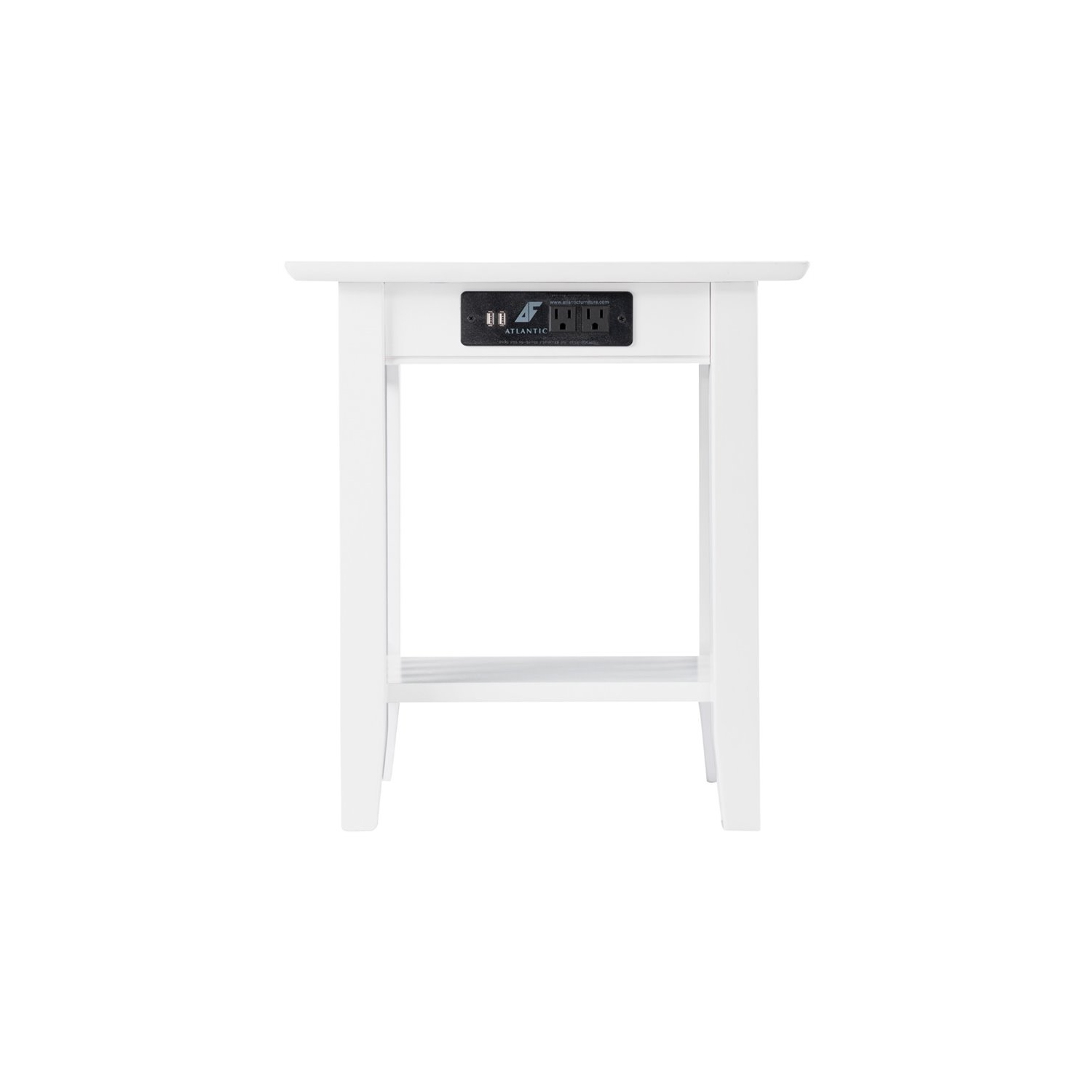 AFI Mission 20" Charger End Table in White