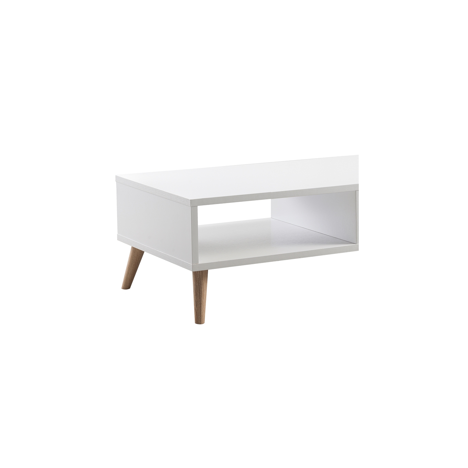 Table basse à 1 tiroir en bois Paulson de Furniture of America en blanc et gris foncé