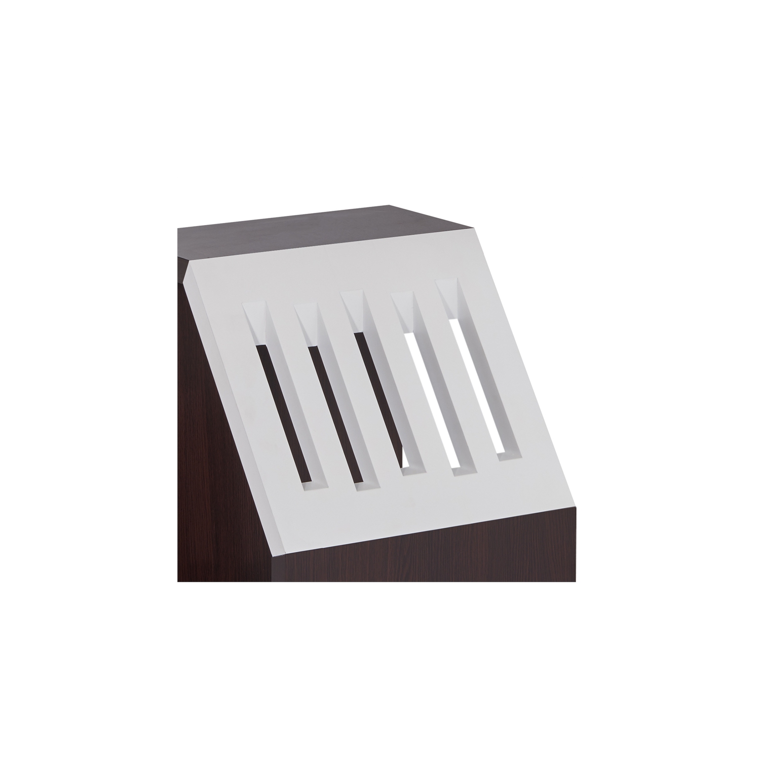 Furniture of America Urich Slatted Wood 1-Shelf End Table in Walnut and White