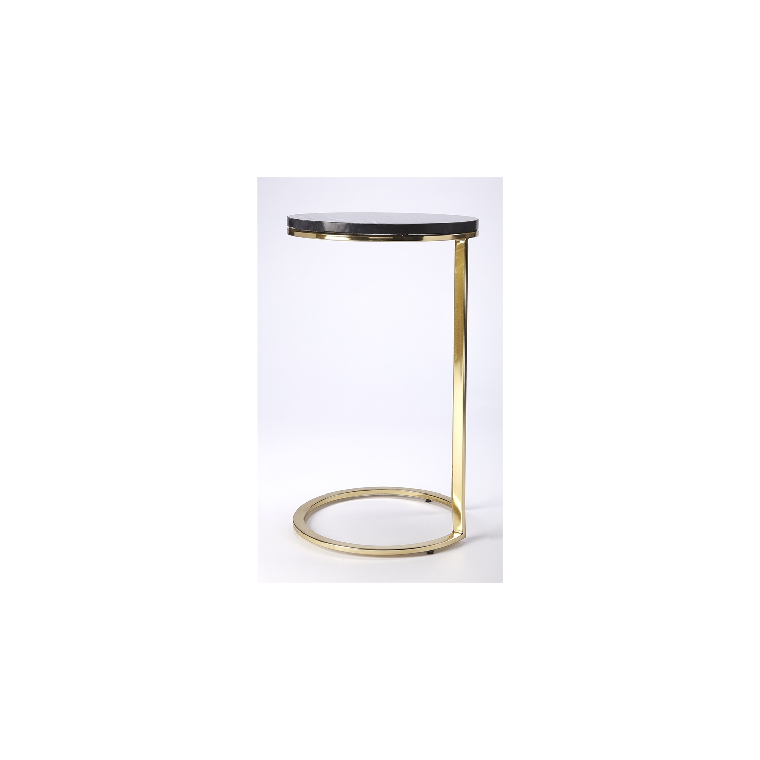 Butler Specialty Martel Marble and Metal Side Table in Brown