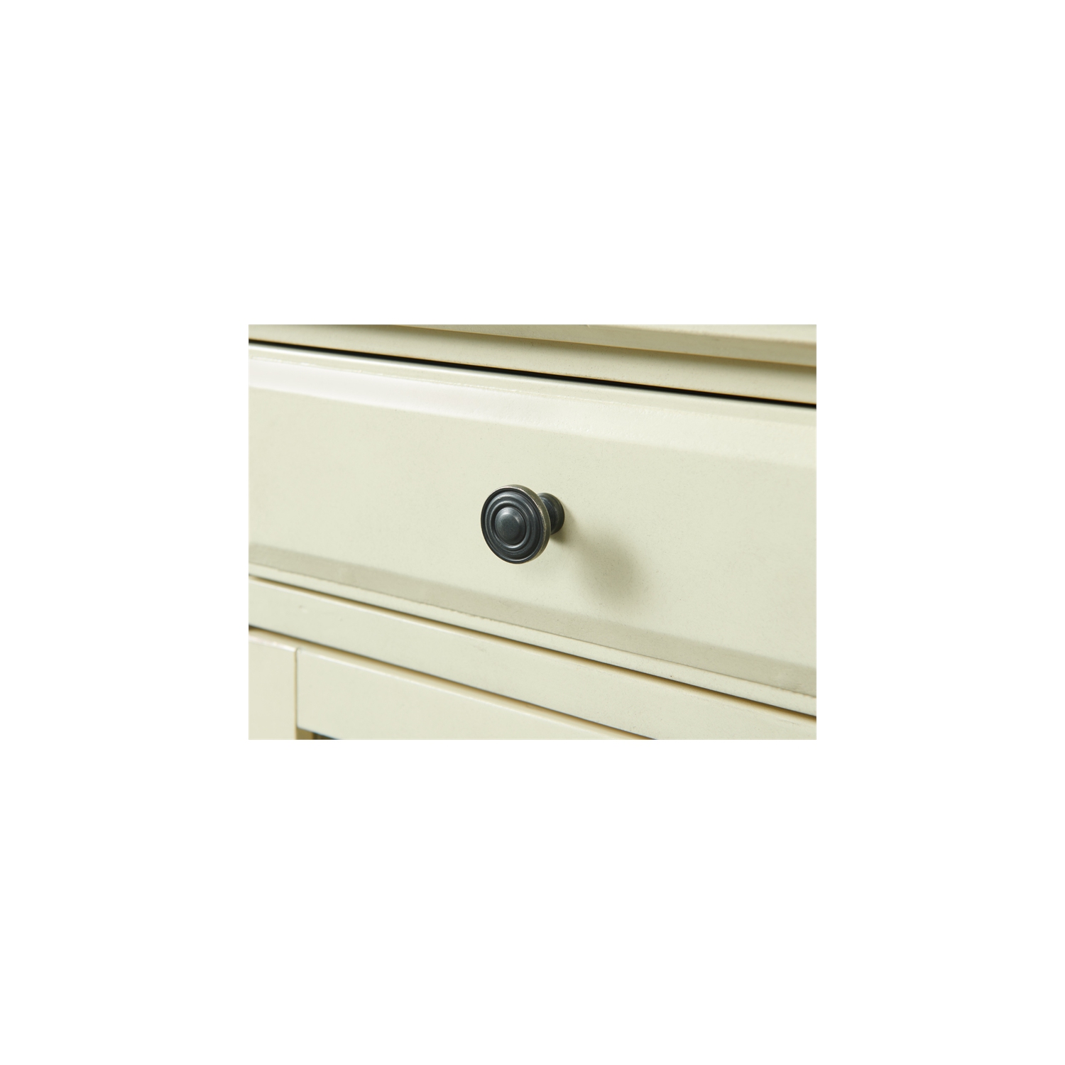 Bowery Hill Traditional Chairside Wood Table in Antique White