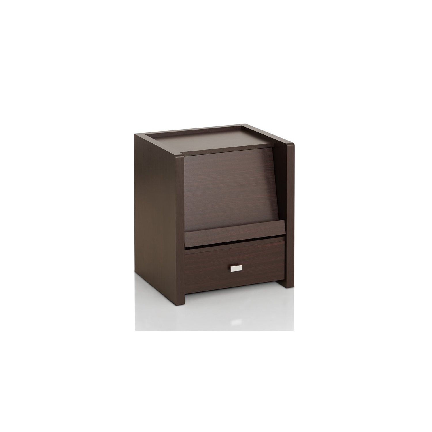 Furniture of America Debrah Contemporary Wood Open Shelf End Table in Walnut