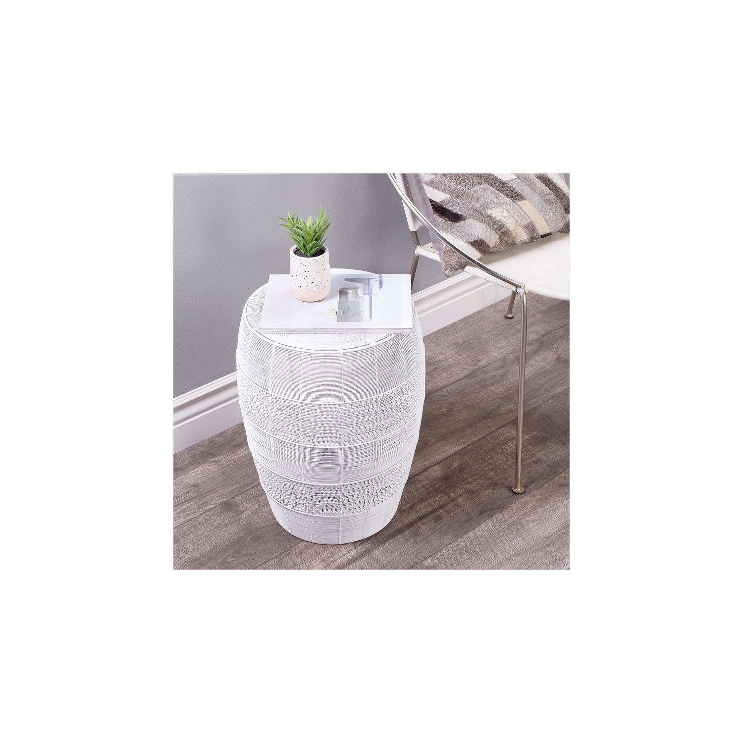 Butler Bellarose White Metal End Table