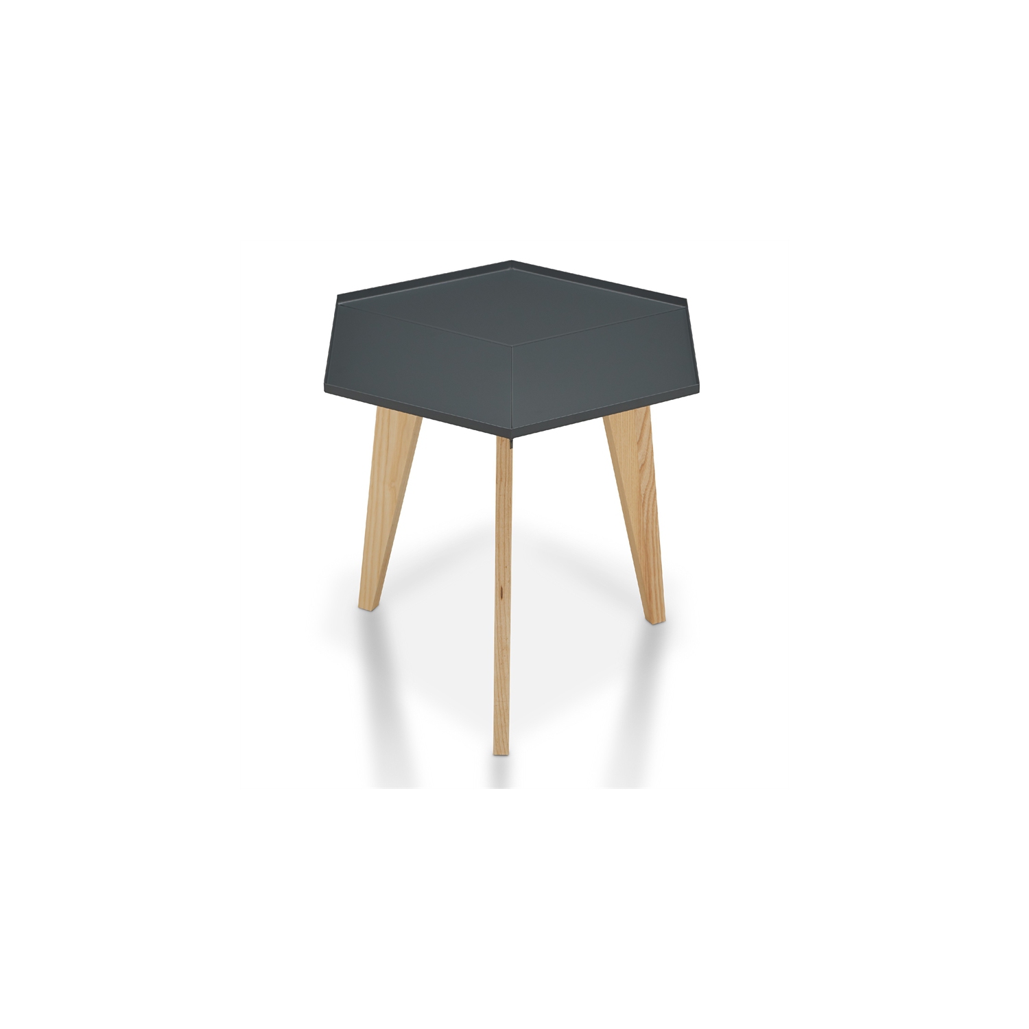 Furniture of America Bok Modern Chic Metal Tray-Top End Table in Gray