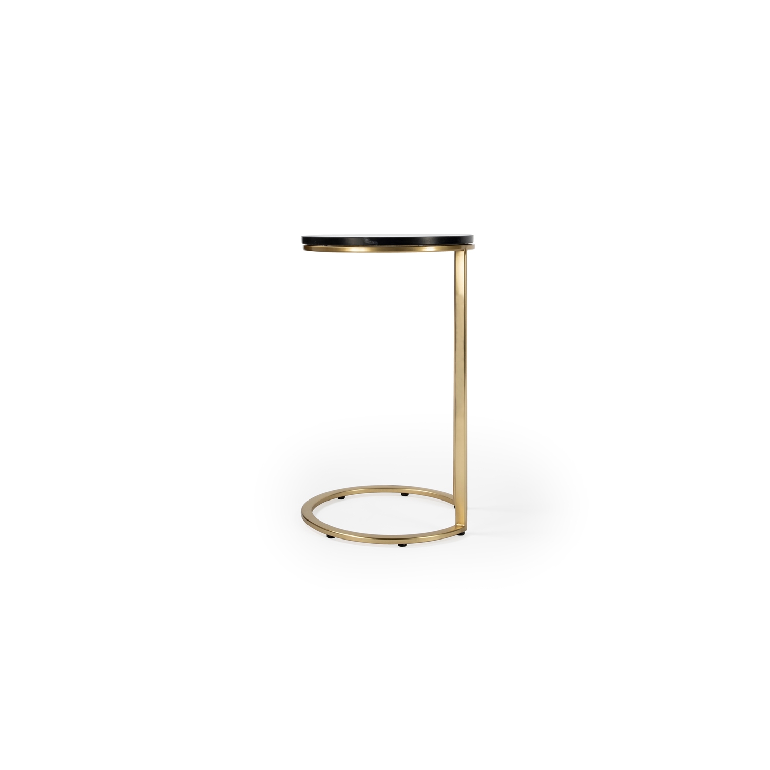 Butler Specialty Transitional Shounderia Marble Accent Table in Black and Gold
