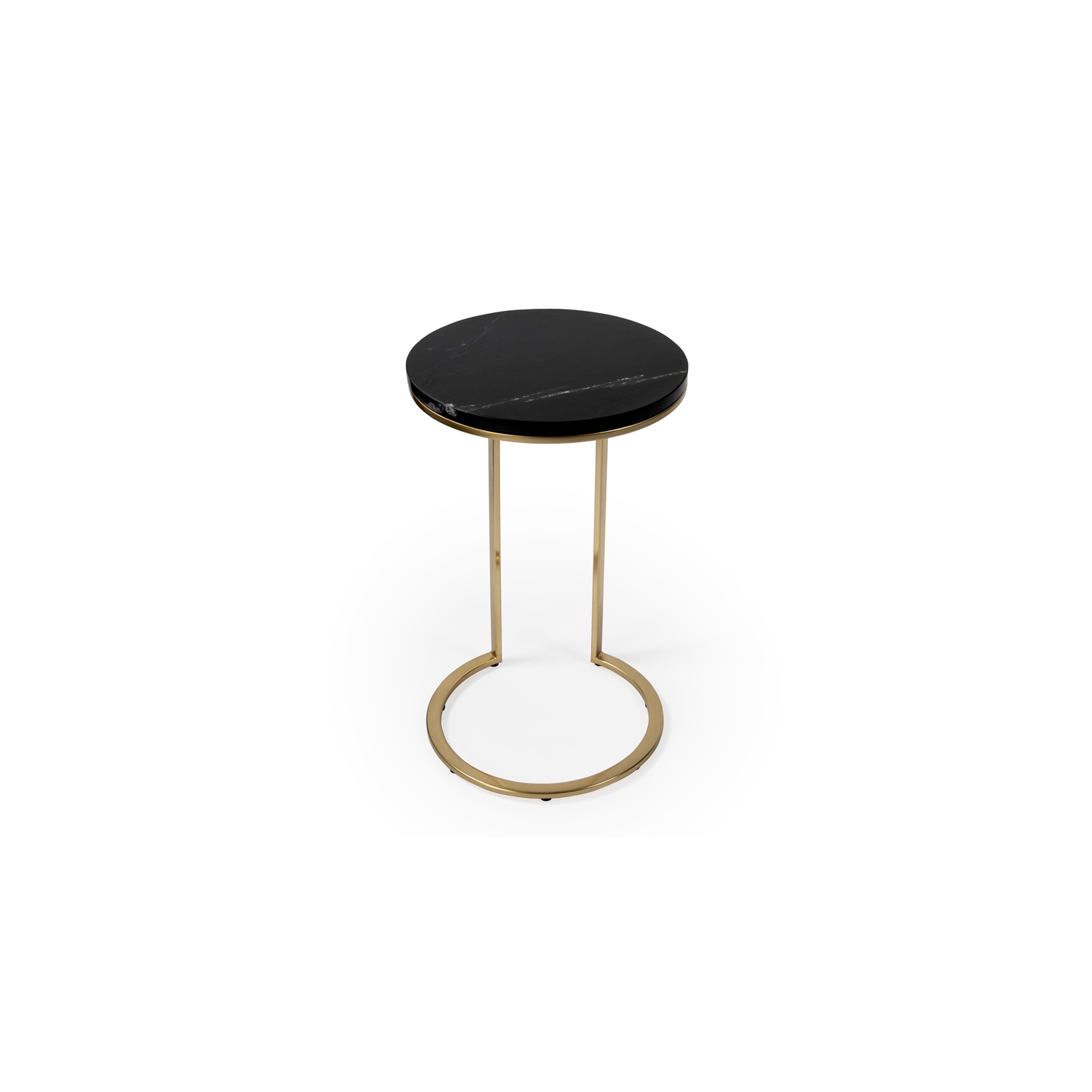 Butler Specialty Transitional Shounderia Marble Accent Table in Black and Gold