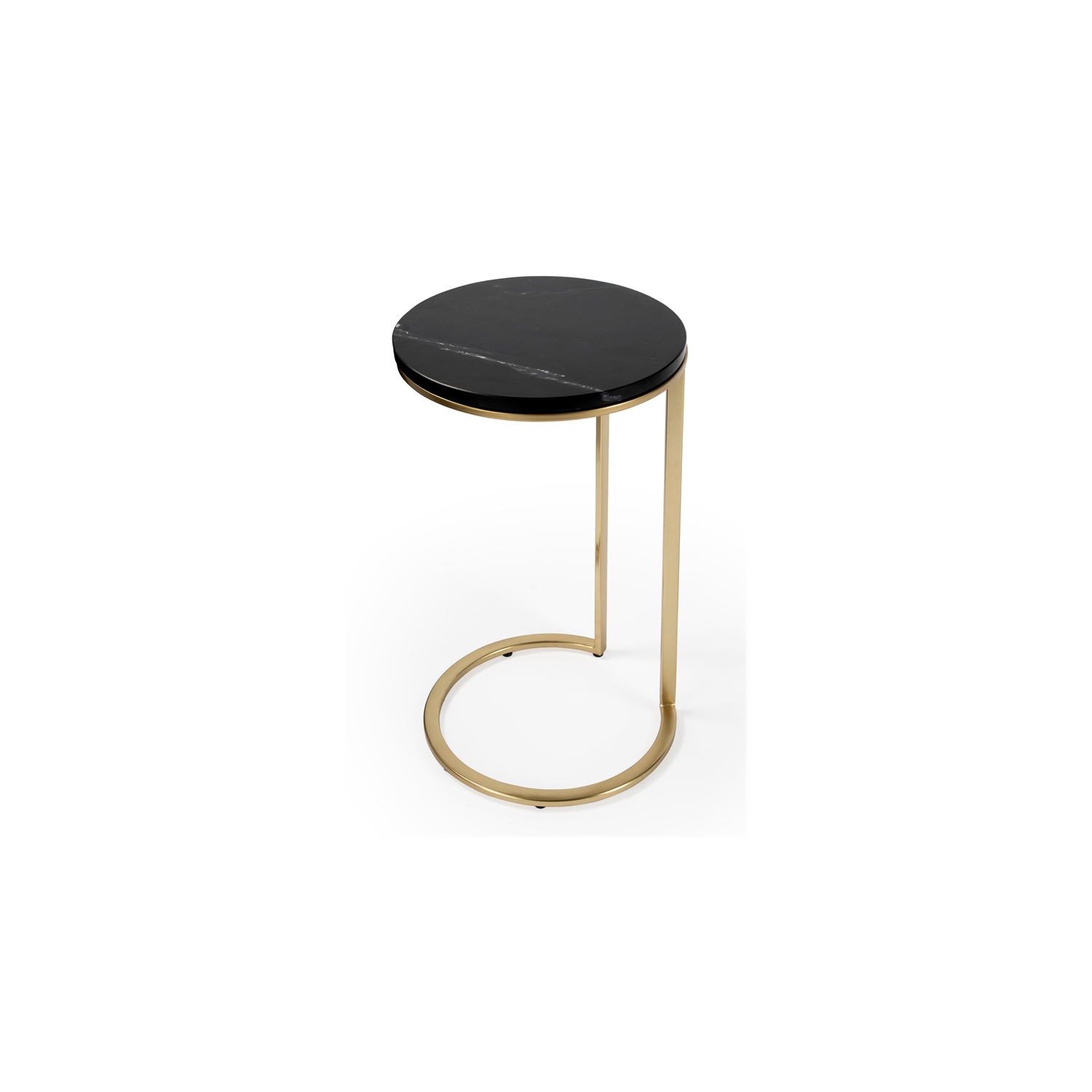 Butler Specialty Transitional Shounderia Marble Accent Table in Black and Gold