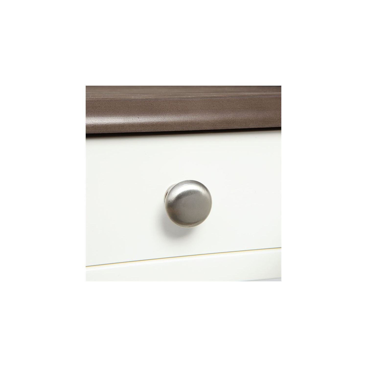 French Country One-Drawer End Table in Driftwood and White Wood Finish