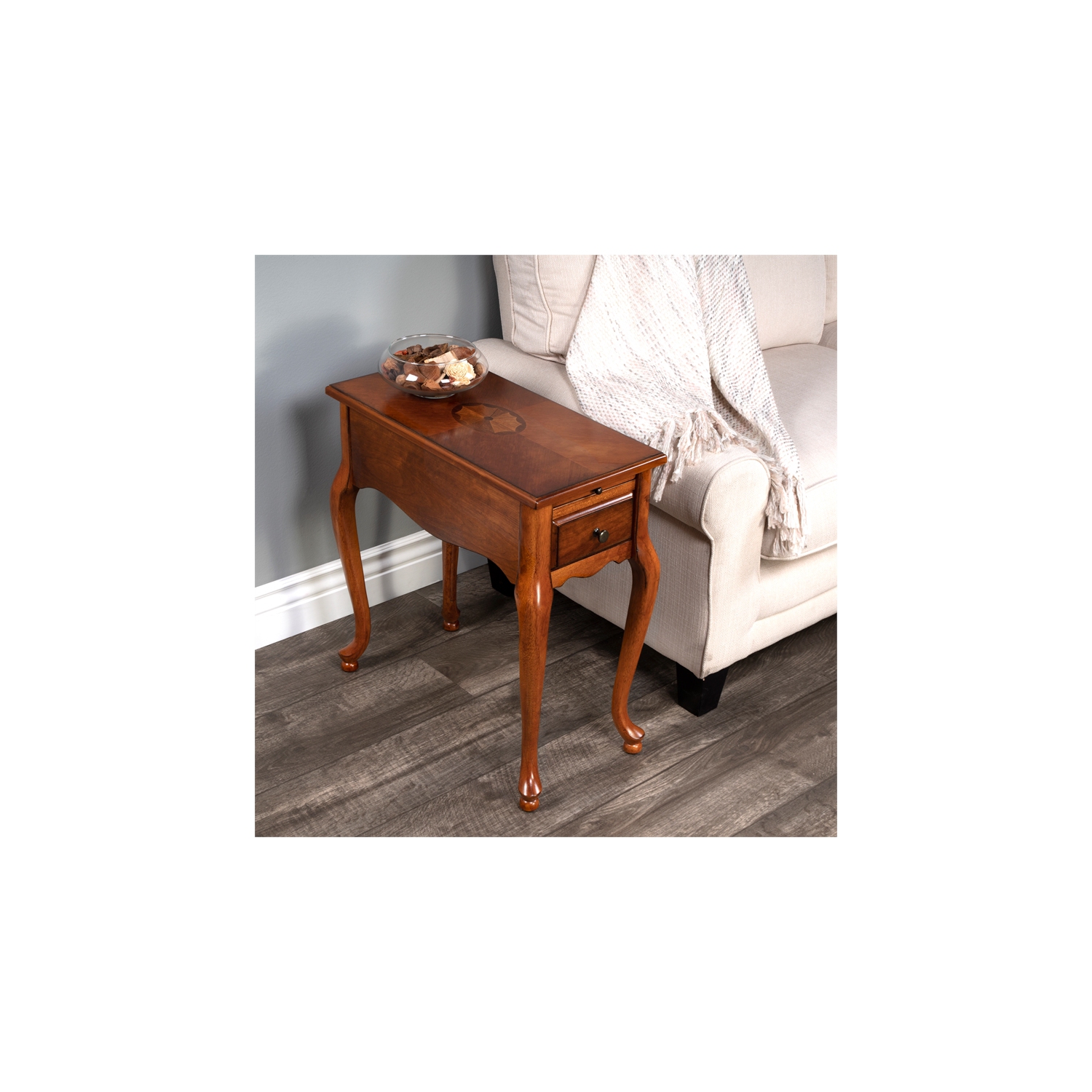 Butler Croydon Olive Ash Burl Chairside Table in Brown
