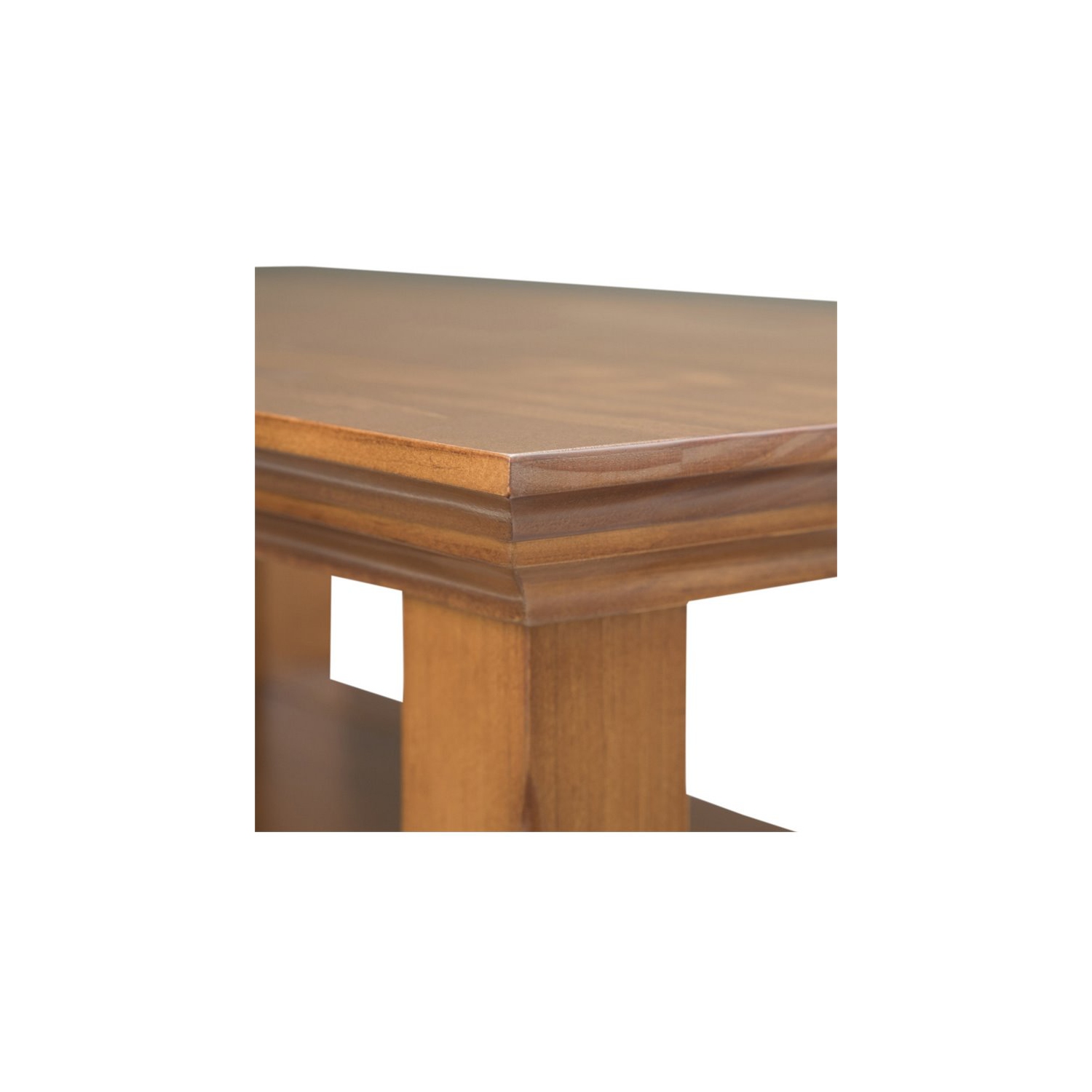 Simpli Home Acadian Wood 14" Rectangle Transitional Narrow Side Table in Light Golden Brown