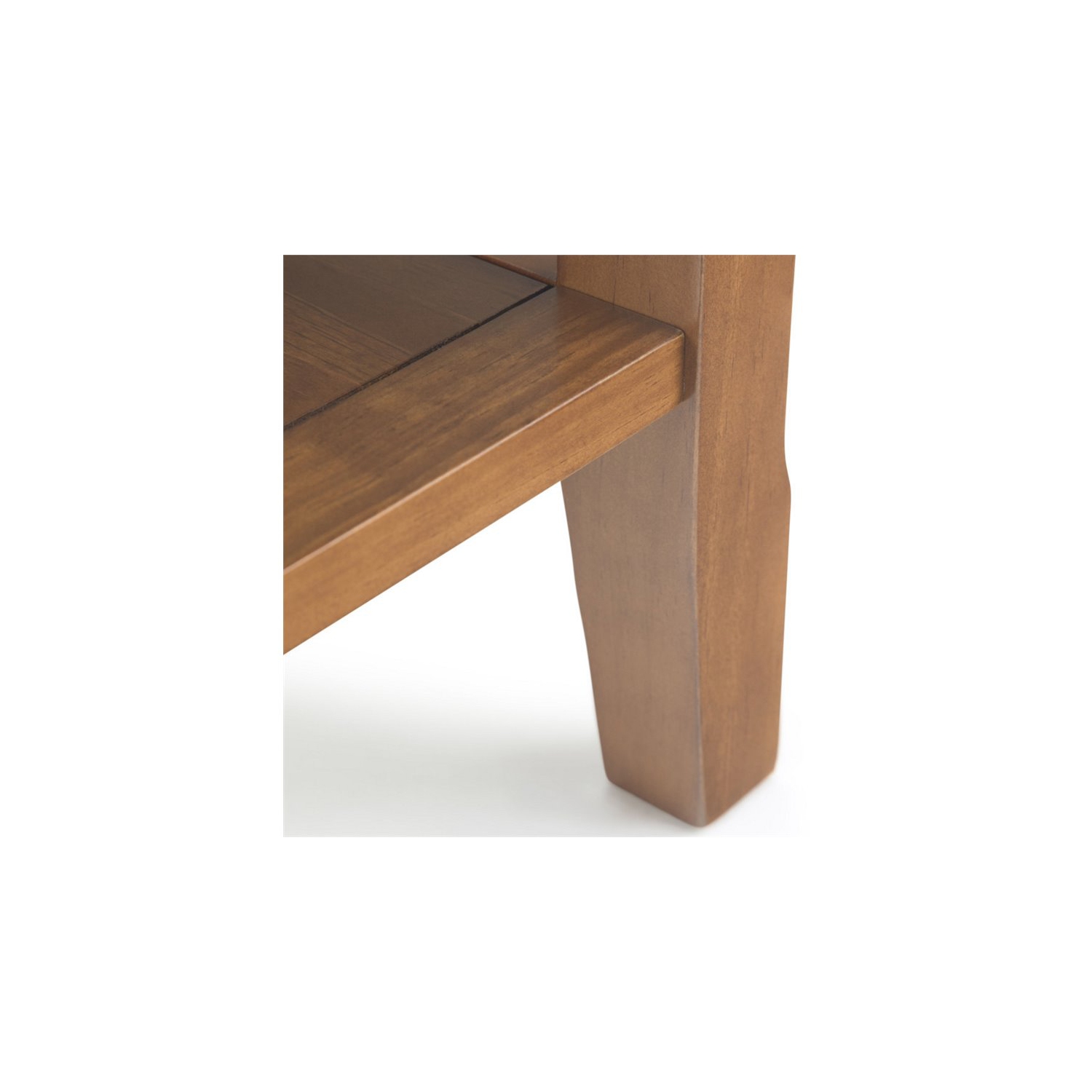 Simpli Home Acadian Wood 14" Rectangle Transitional Narrow Side Table in Light Golden Brown