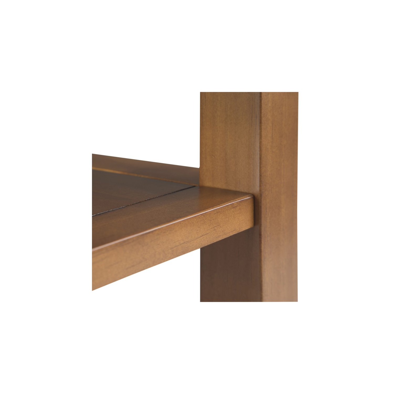 Simpli Home Acadian Wood 14" Rectangle Transitional Narrow Side Table in Light Golden Brown