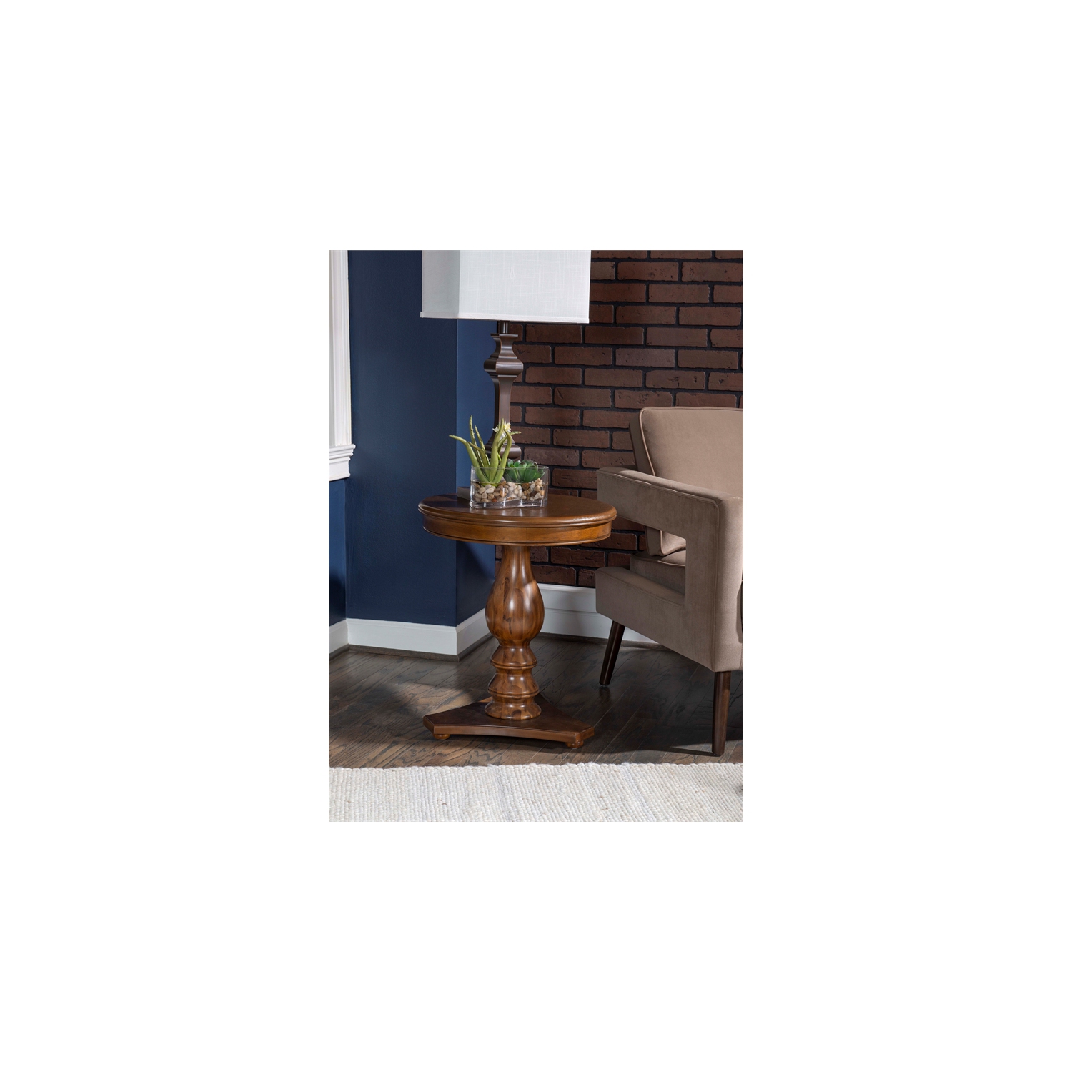 Linon Bree Wood Accent Side Table in Hazelnut Brown
