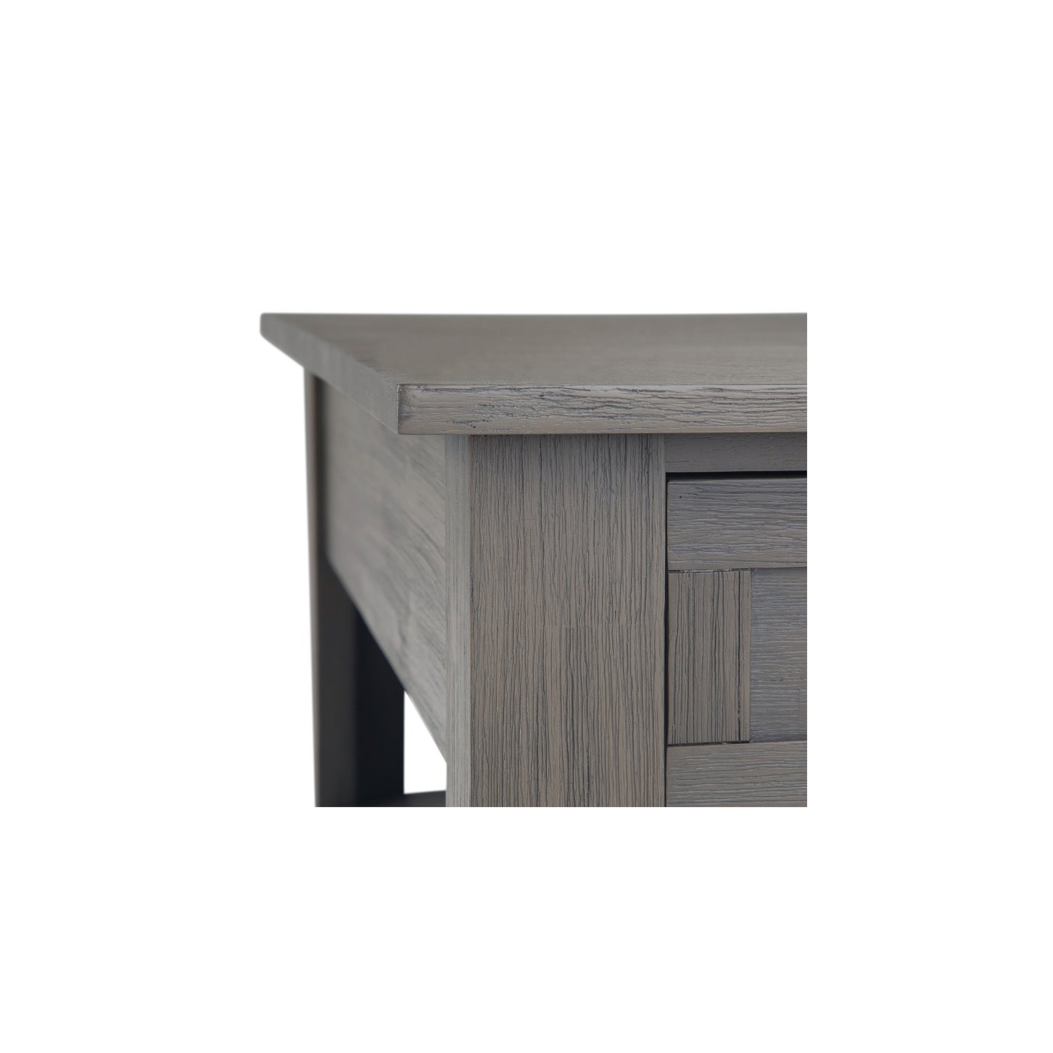 Table basse rustique carrée en BOIS D’ACACIA Monroe de 38 po de large en gris champêtre