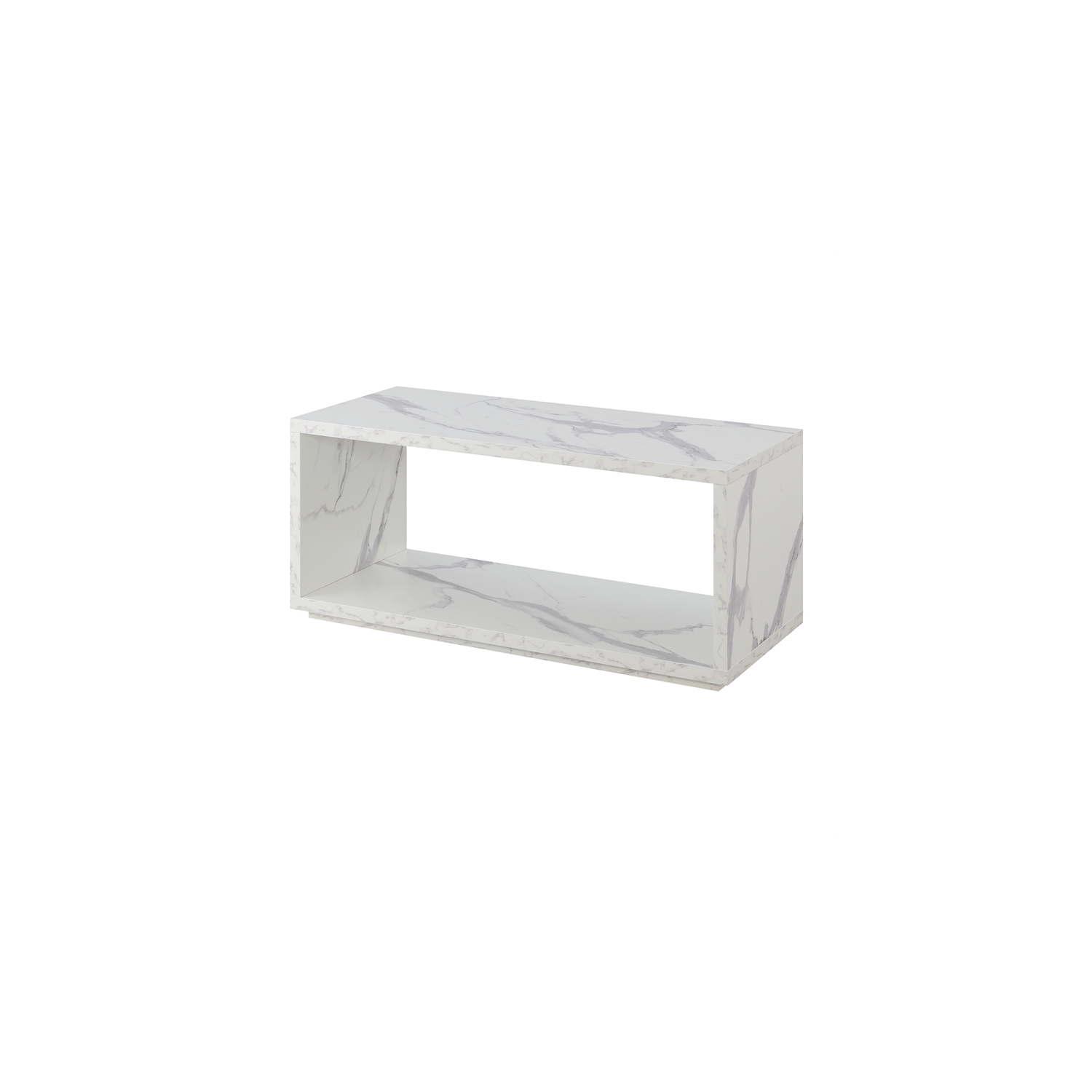 Convenience Concepts Northfield Admiral Coffee Table in Faux White Marble Wood