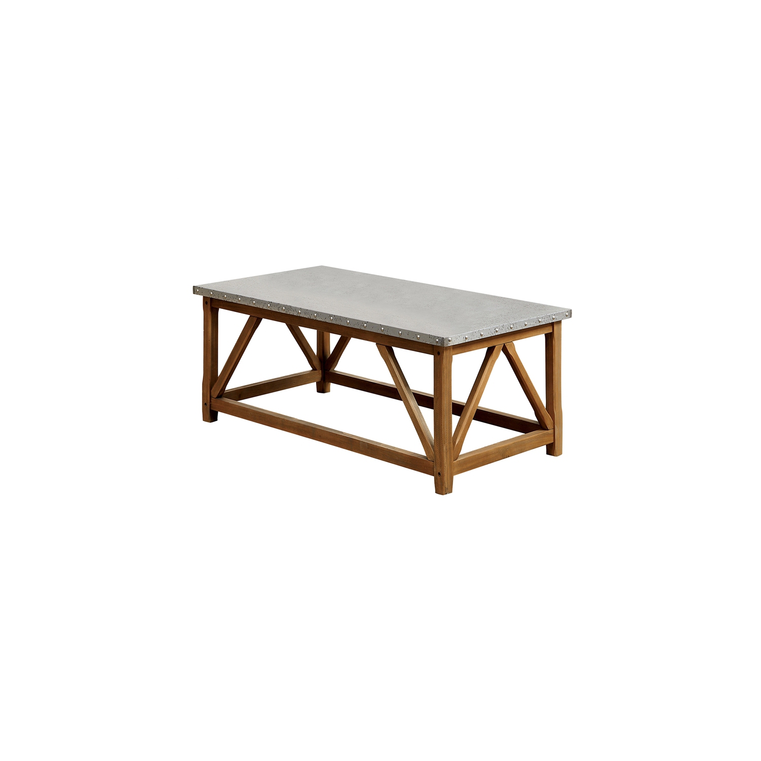 Furniture of America Marqueze Industrial Wood Coffee Table in Natural Tone