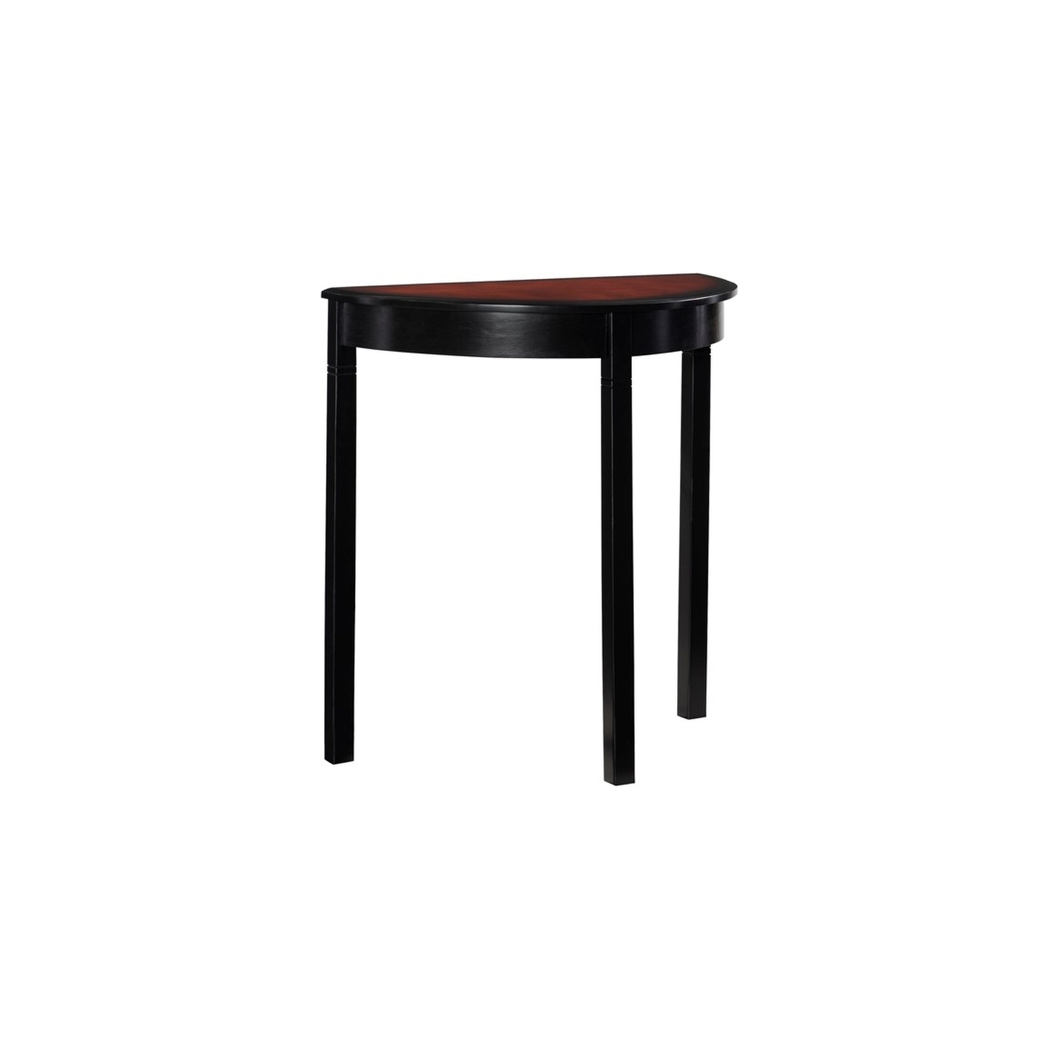 Table console Linon Camden demi Lune, bois noir