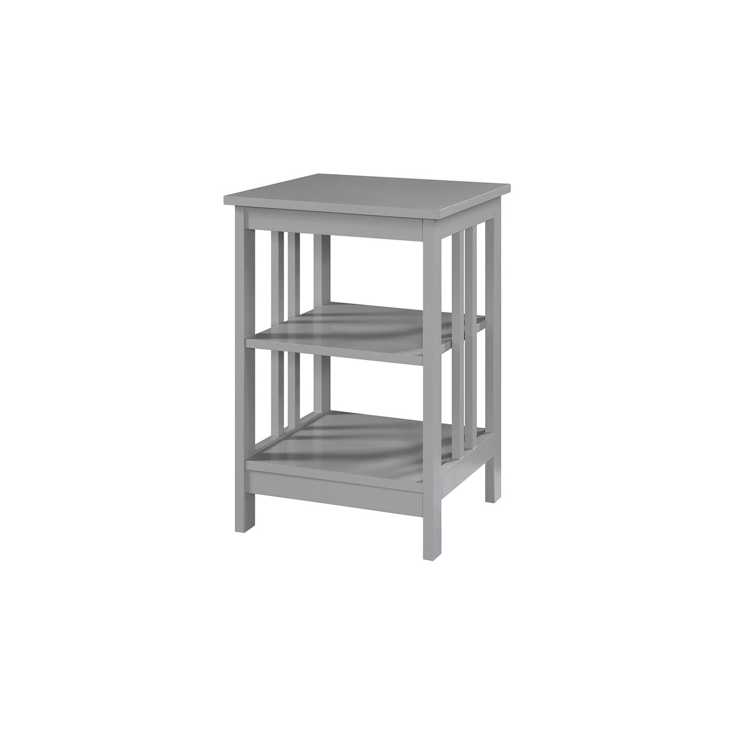 Convenience Concepts Mission 16" Square End Table in Gray Wood Finish