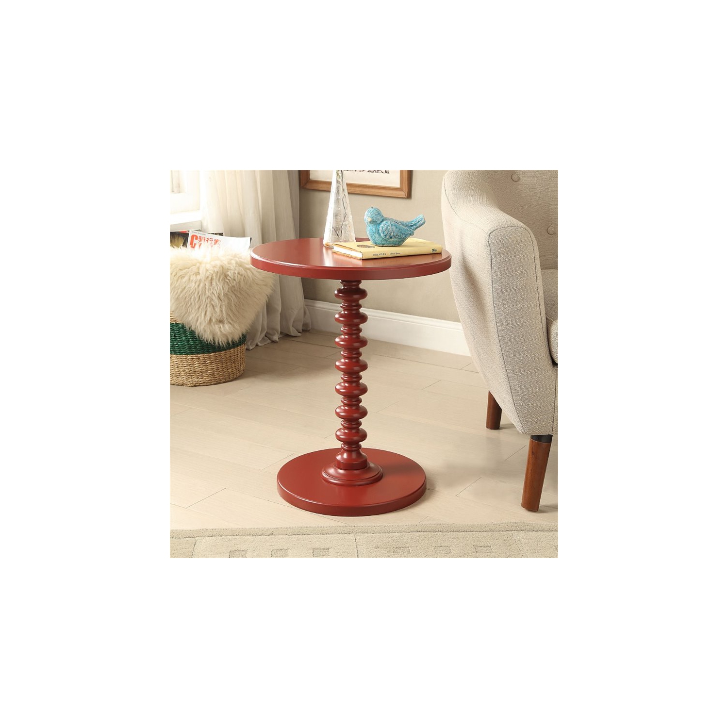 ACME Acton End Table in Red