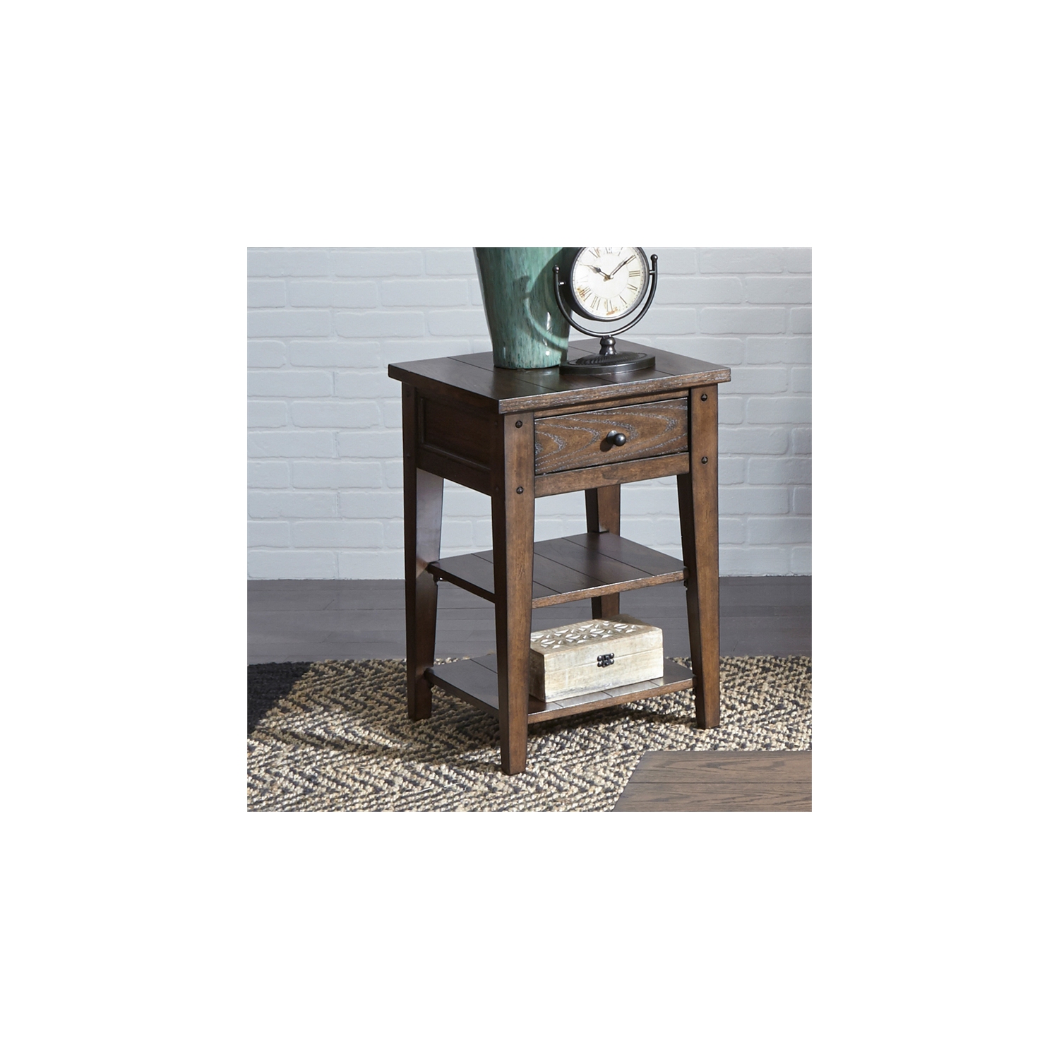 Lake House Dark Brown Chair Side Table