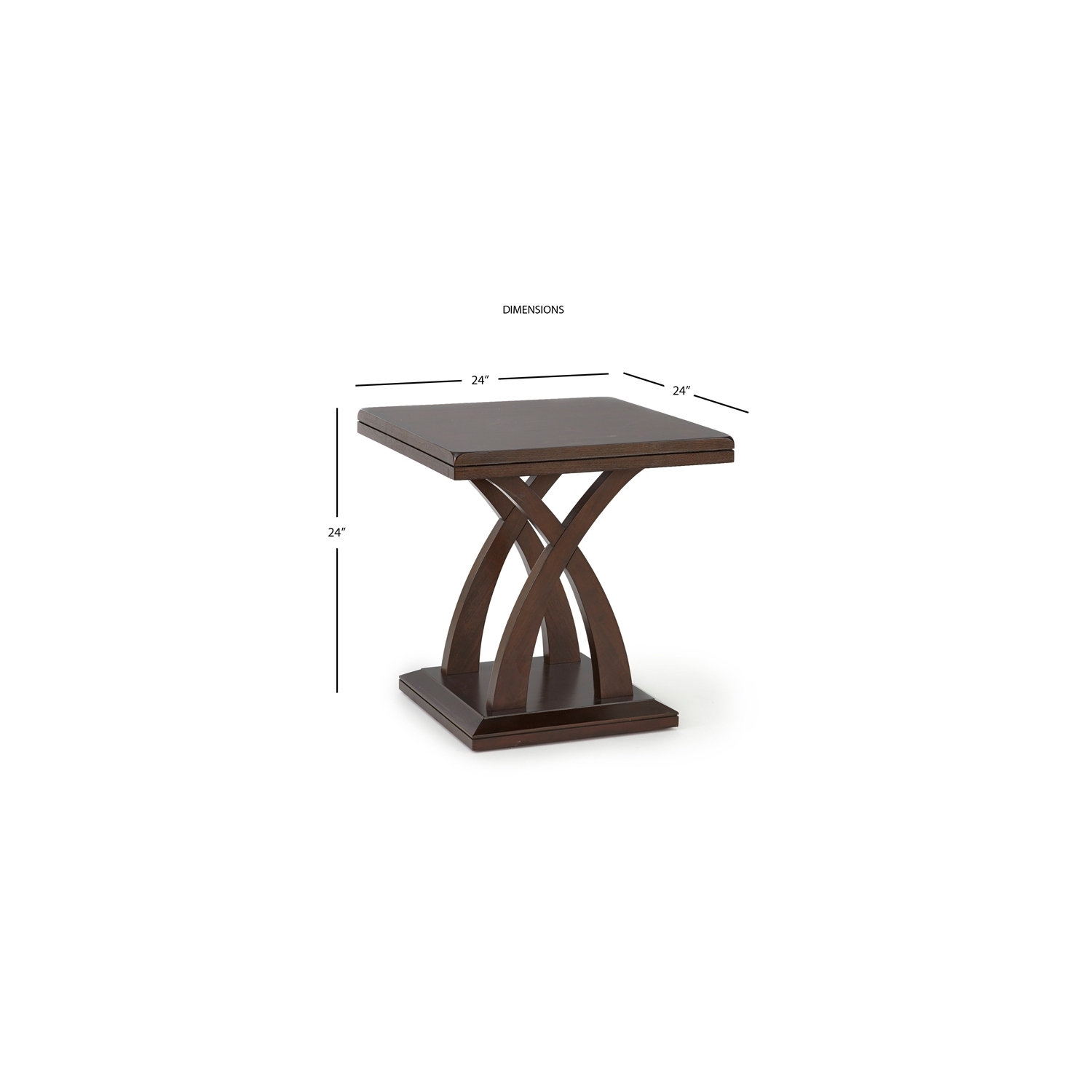 Jocelyn Square End Table in Espresso Cherry Wood
