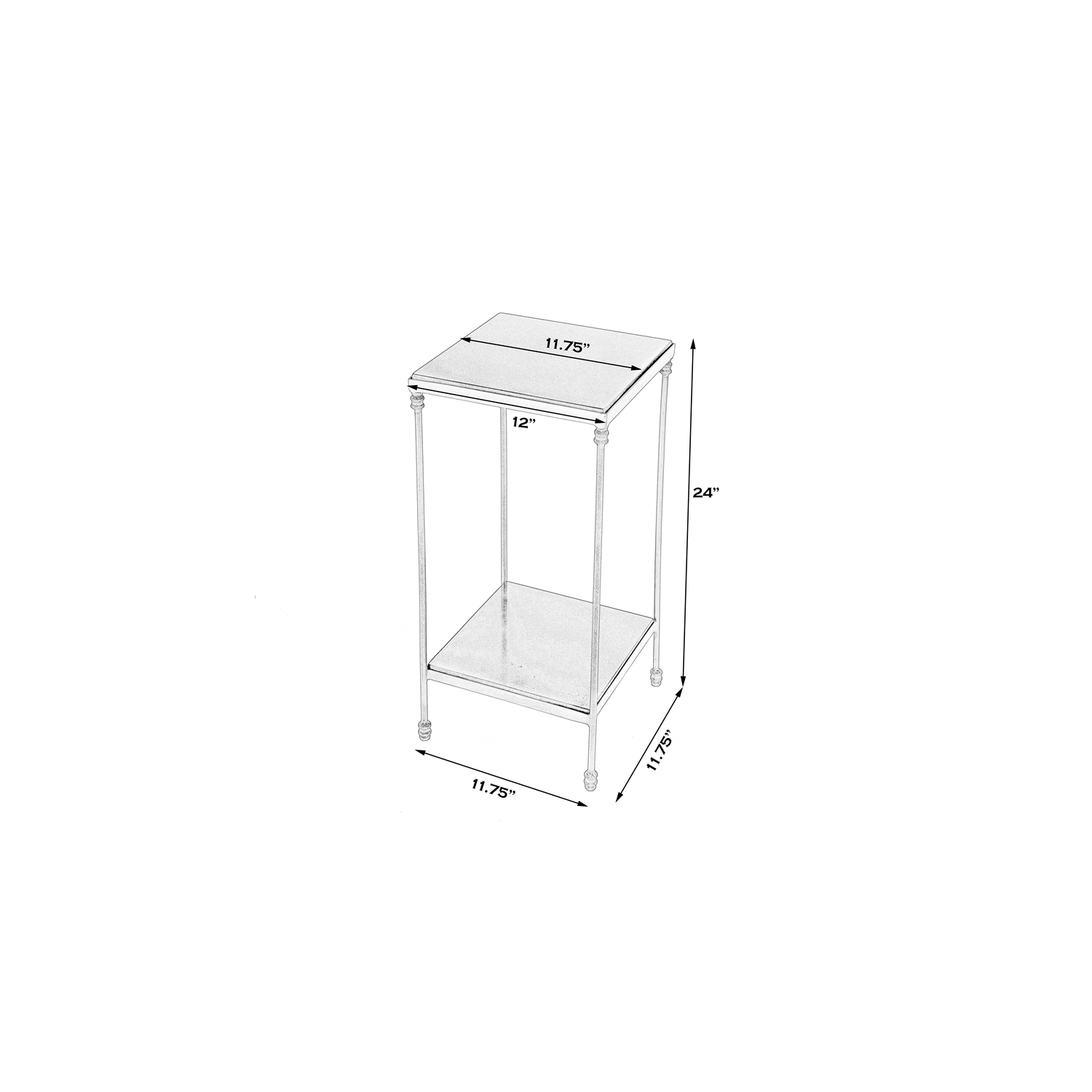 Imogen Iron and Black Granite Side Table