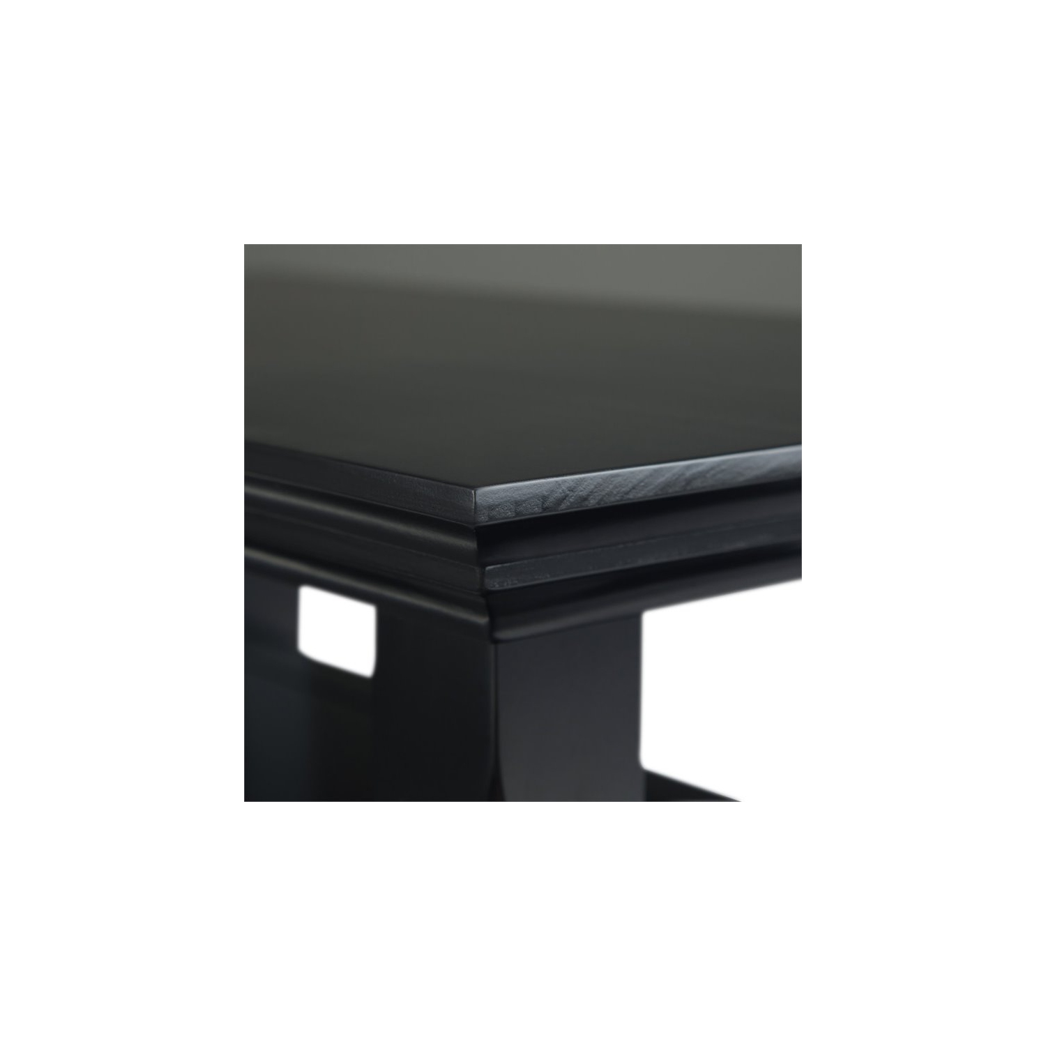 Simpli Home Acadian Wood 14" Rectangle Transitional Narrow Side Table in Black