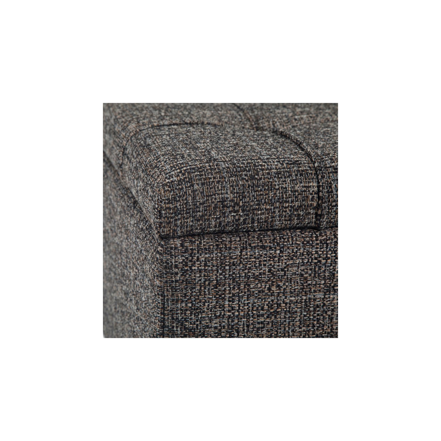 Harrison 36 in. W Coffee Table Storage Ottoman in Ebony Gray Tweed Look Fabric