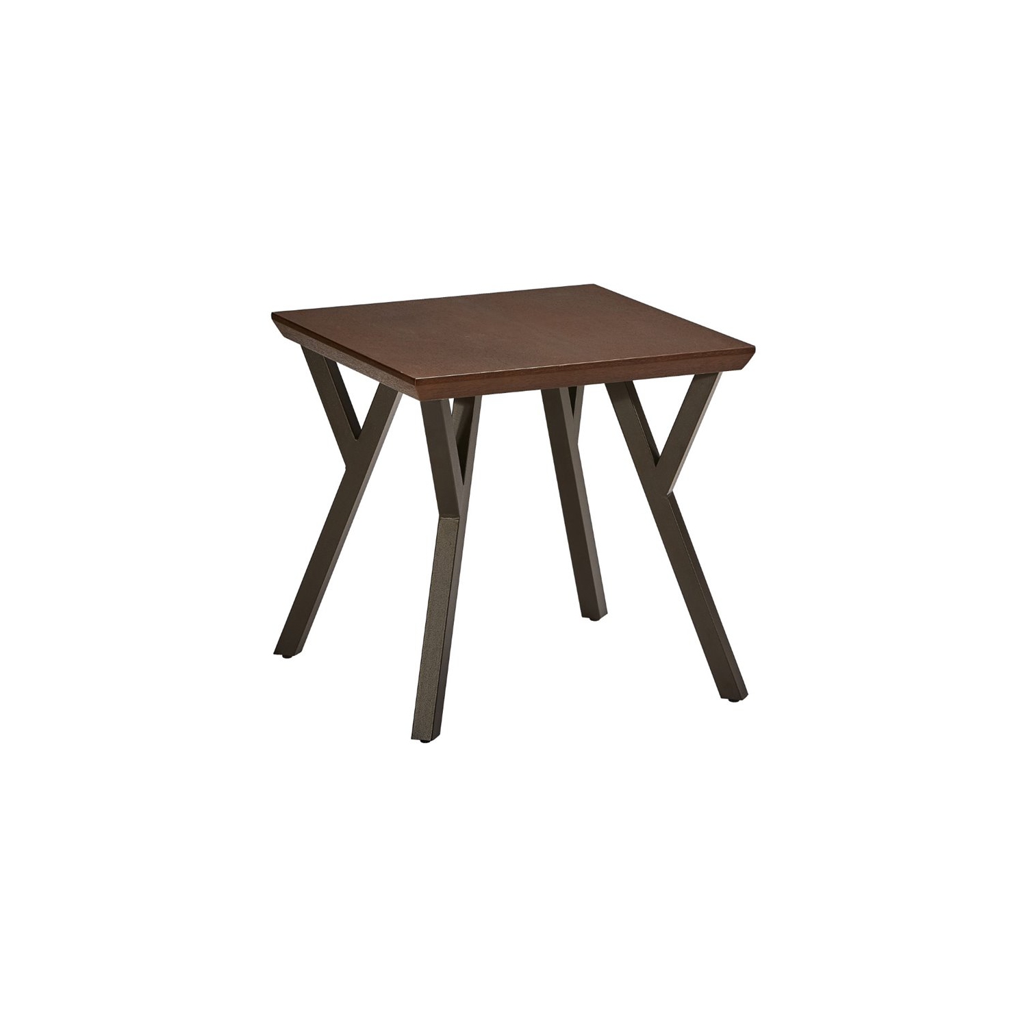 International Caravan Hamburg Wood End Table in Sonoma Oak
