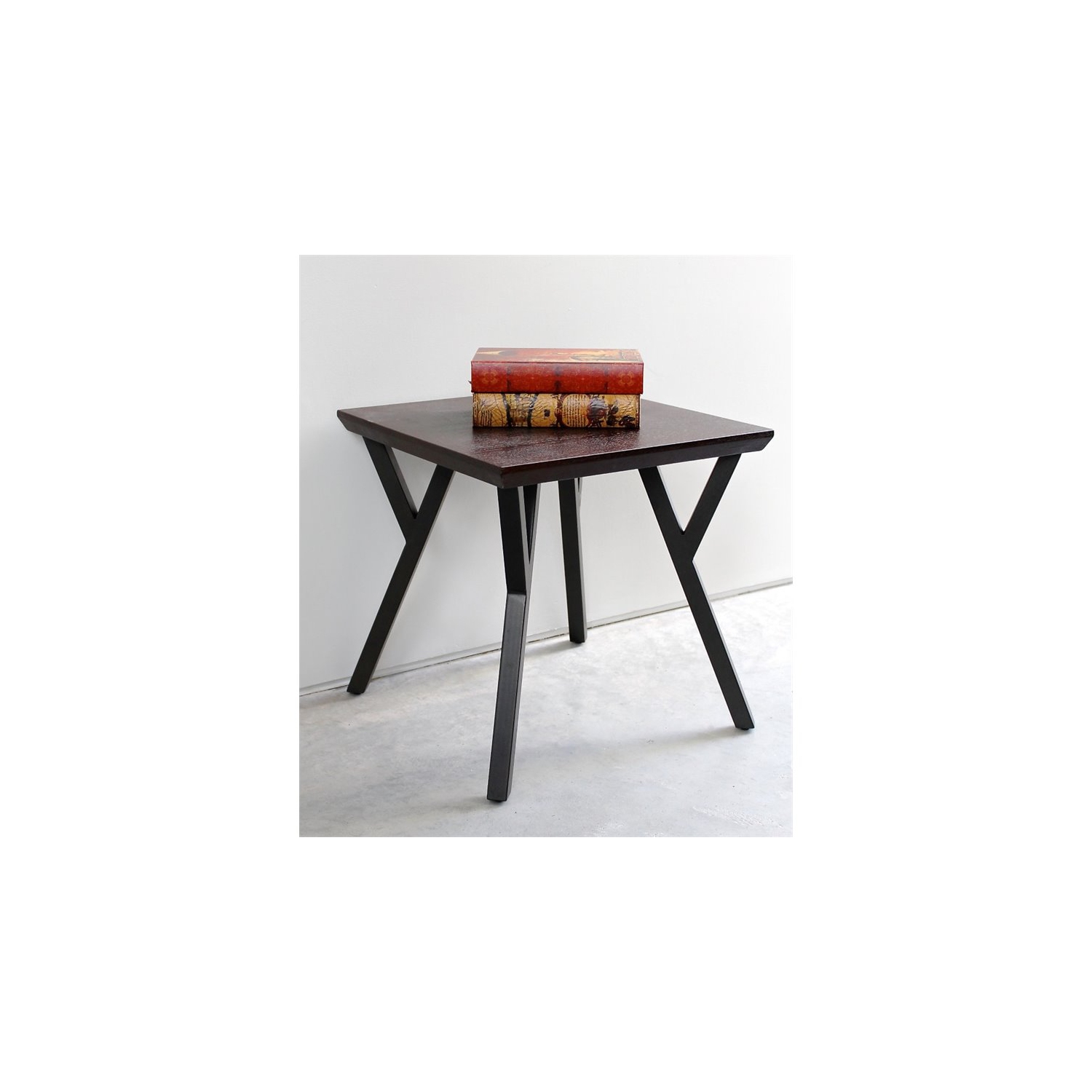 International Caravan Hamburg Wood End Table in Sonoma Oak