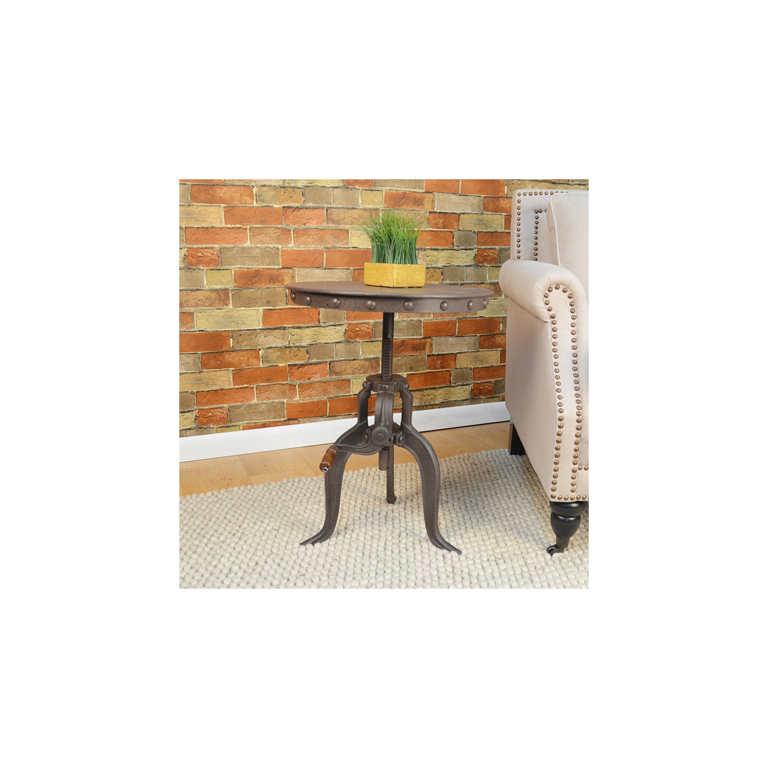 Carolina Classics Tanvi Adjustable Crank Accent End Table