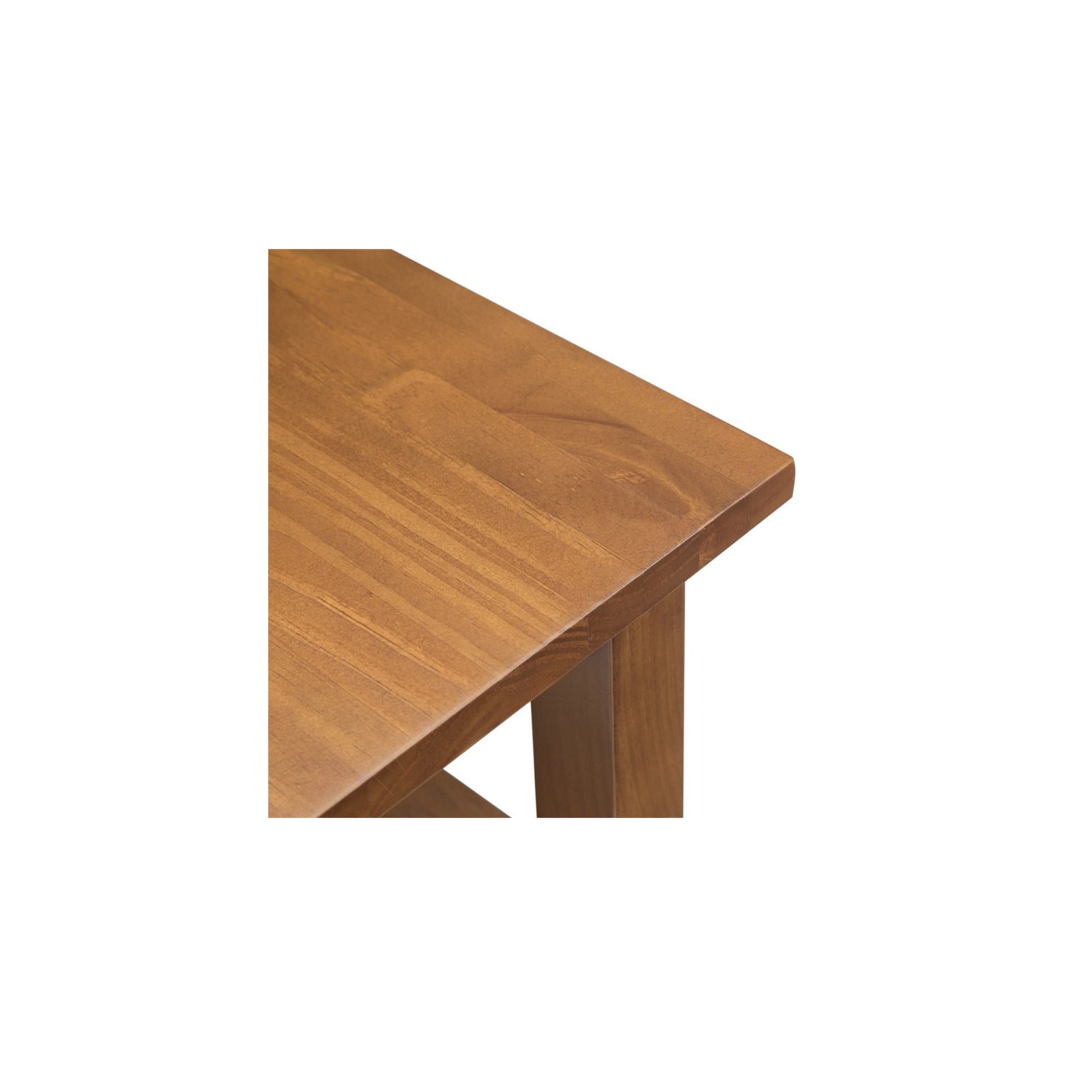 Simpli Home Warm Shaker Wood 14" Rectangle Transitional Narrow Side Table in Light Golden Brown