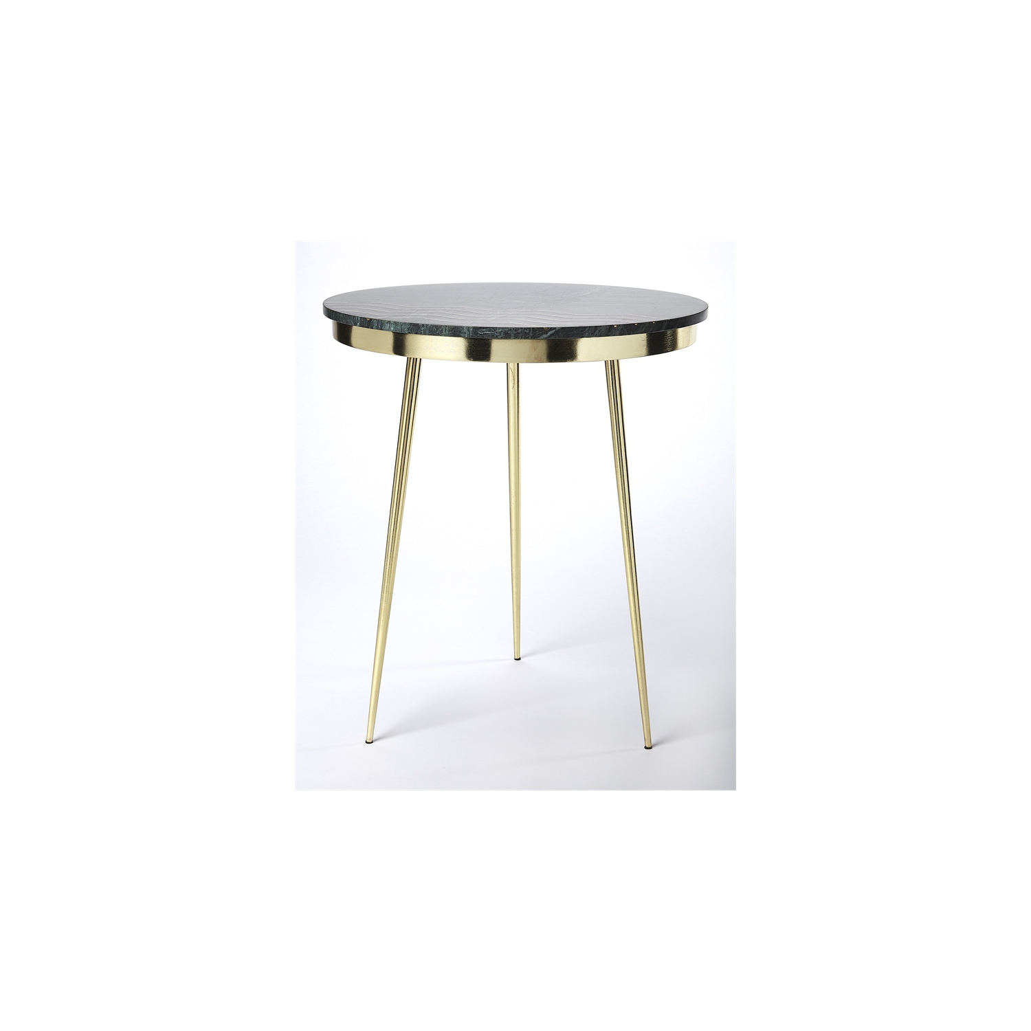 Butler Specialty Hollings Marble and Brass Accent Table in Green