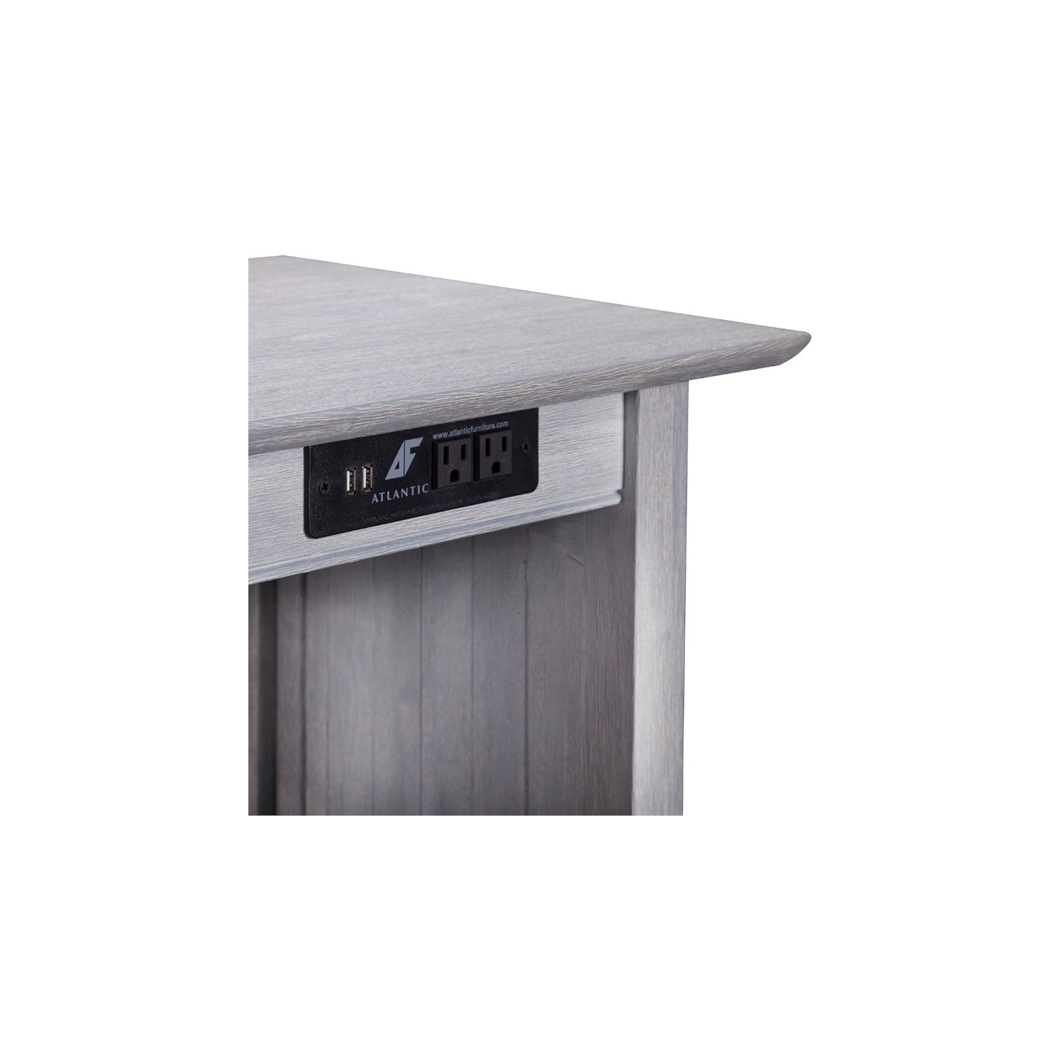 AFI Nantucket End Table with Charger in Driftwood Gray