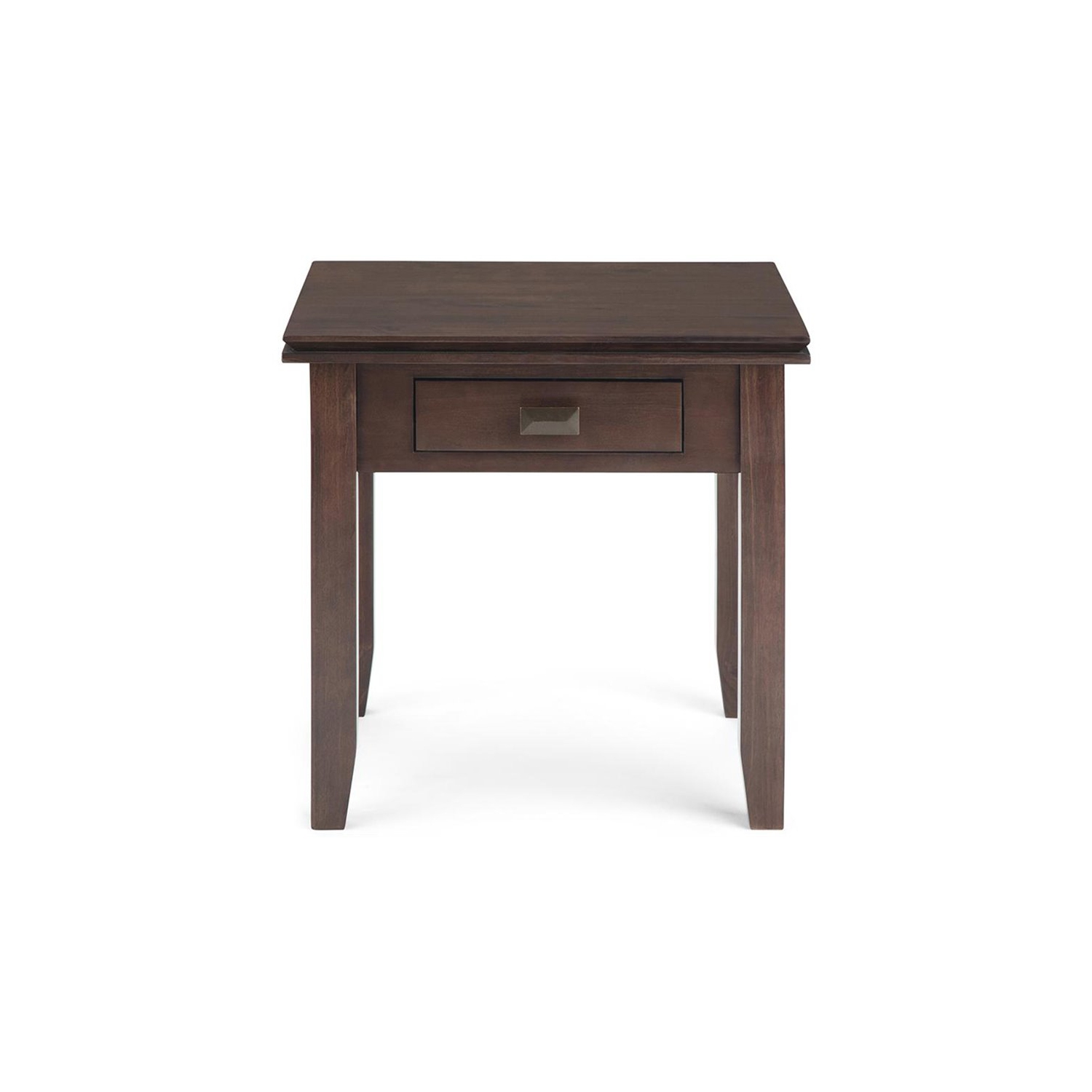 Simpli Home Artisan Wood 21" Square Transitional End Side Table in Tobacco Brown