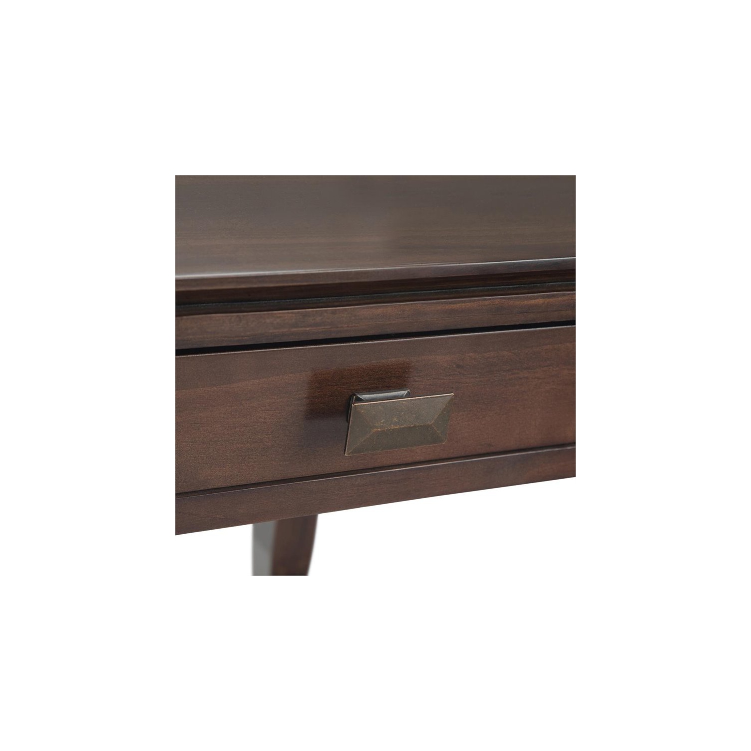 Simpli Home Artisan Wood 21" Square Transitional End Side Table in Tobacco Brown