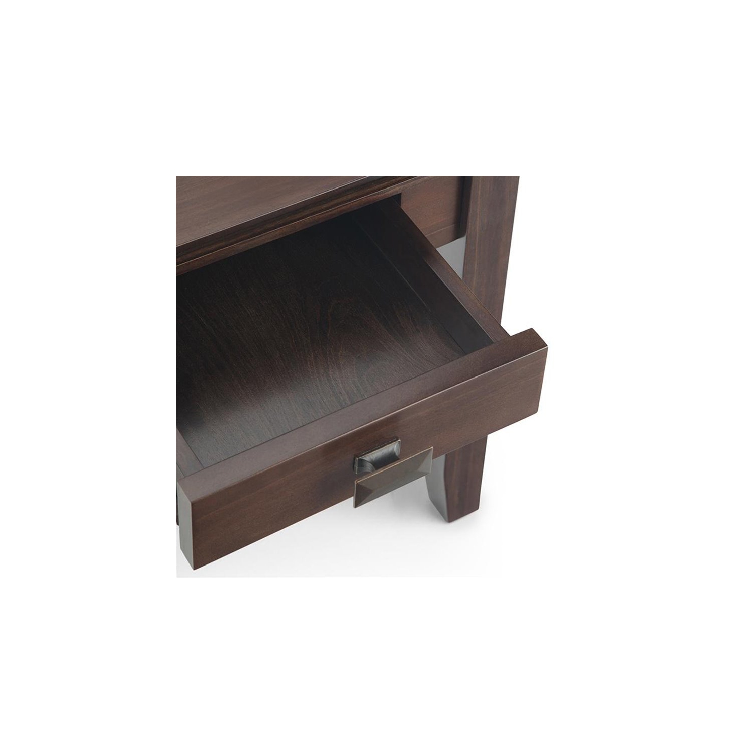Simpli Home Artisan Wood 21" Square Transitional End Side Table in Tobacco Brown