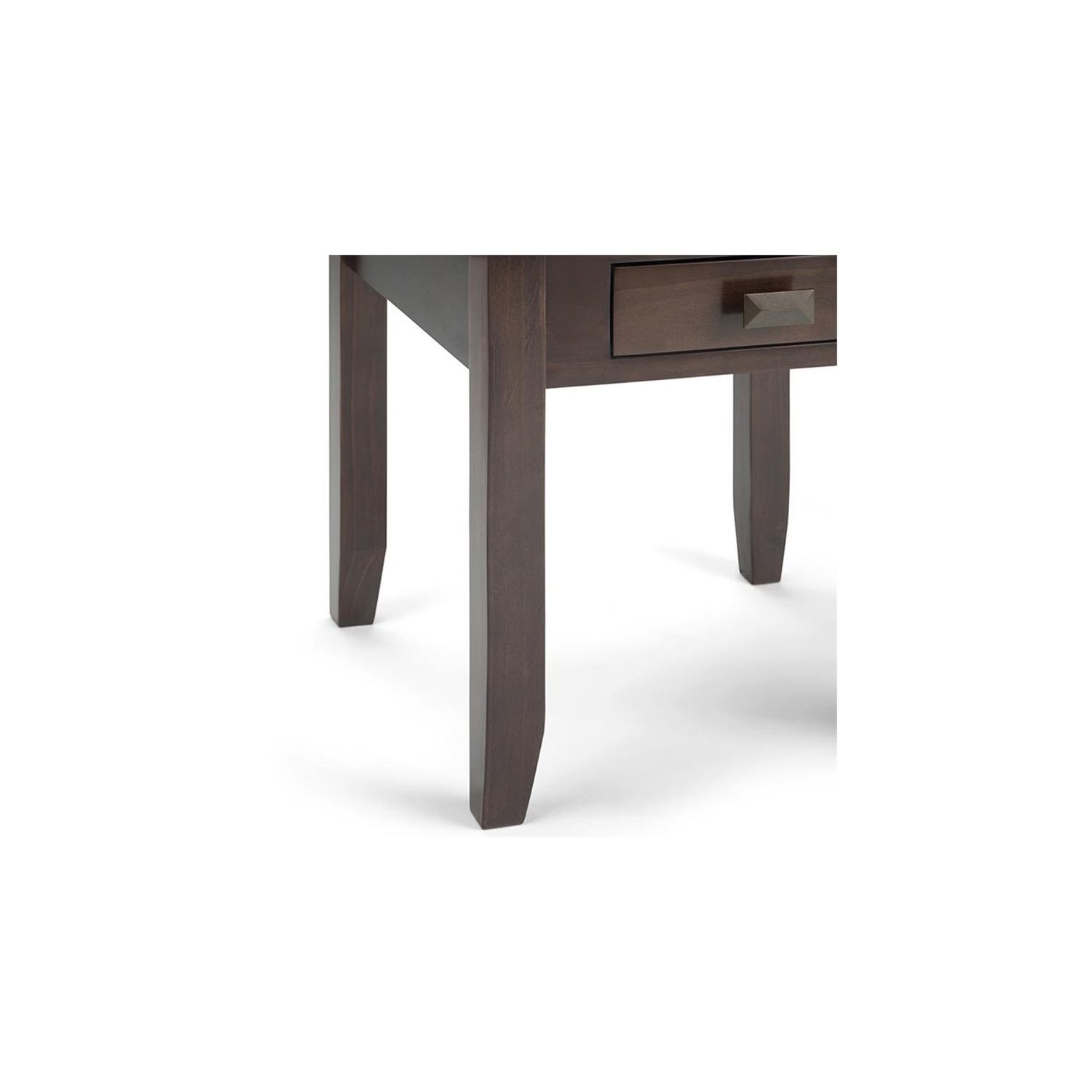 Simpli Home Artisan Wood 21" Square Transitional End Side Table in Tobacco Brown