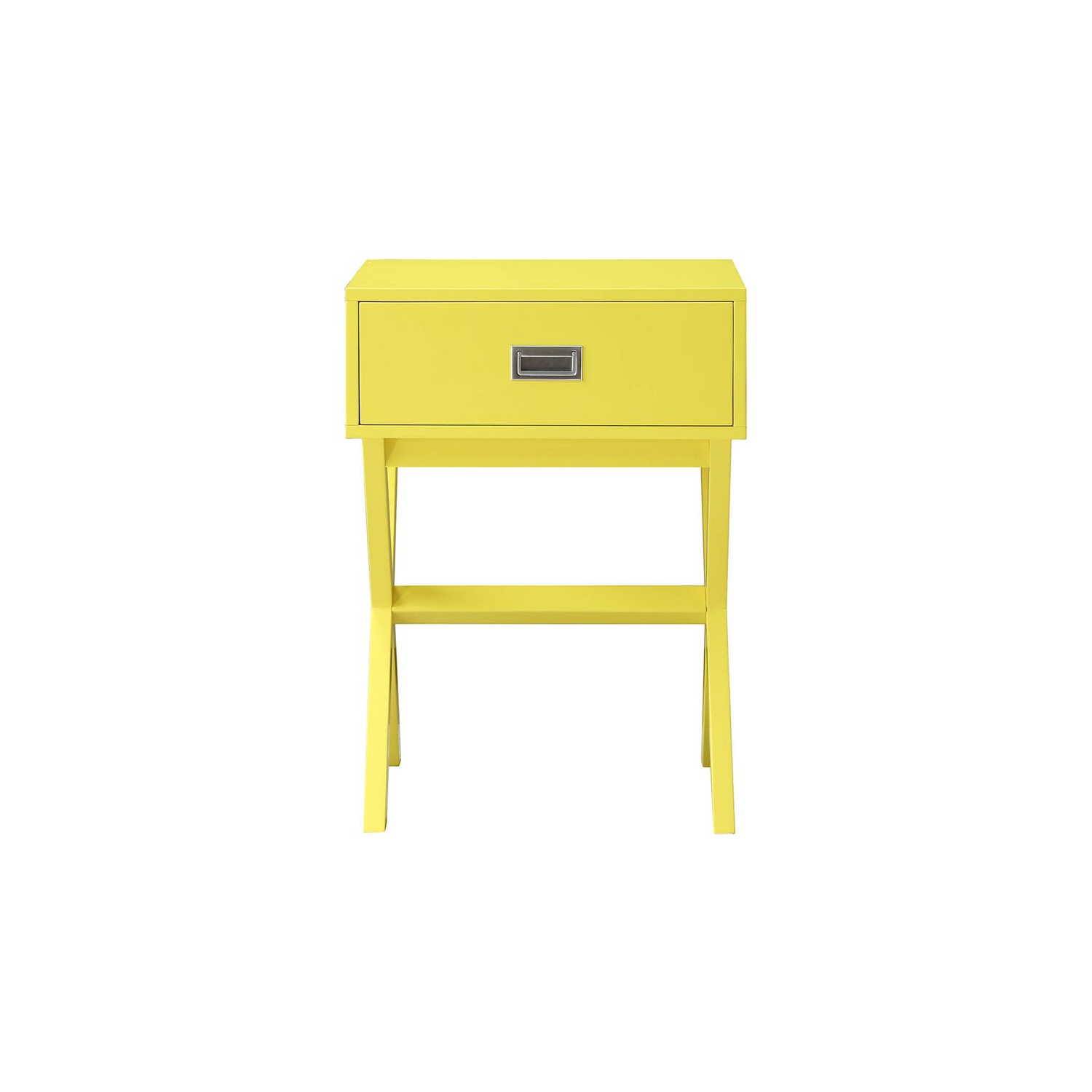 Convenience Concepts Designs2Go Landon One-Drawer End Table in Yellow Wood