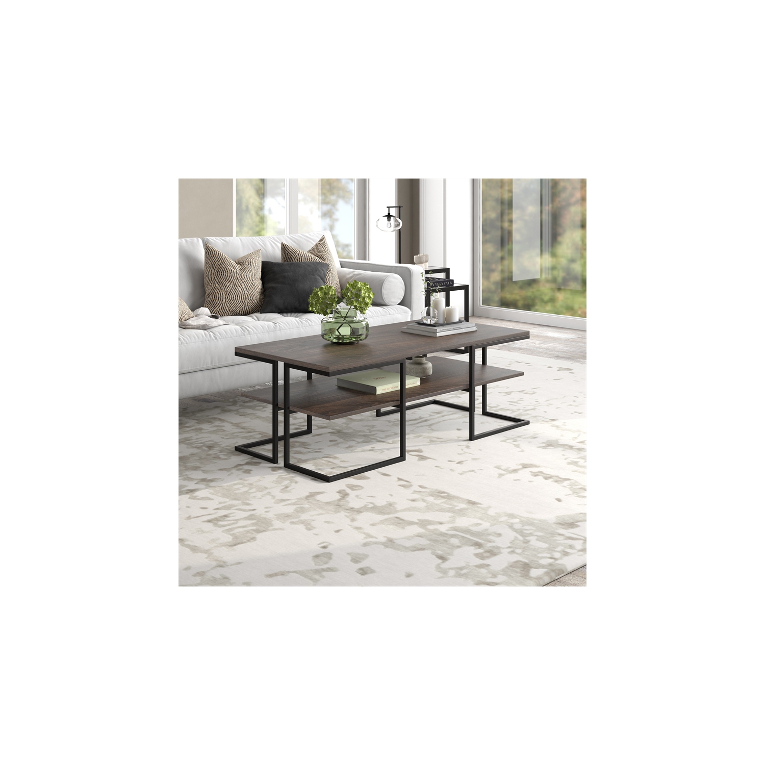 Henn&Hart 45" Black Coffee Table