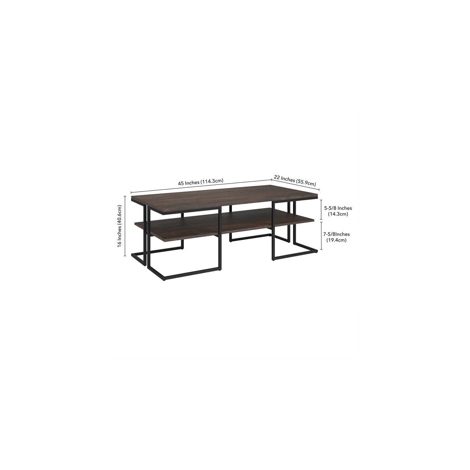 Henn&Hart 45" Black Coffee Table
