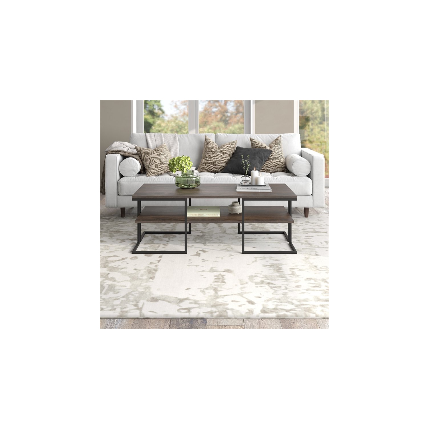 Henn&Hart 45" Black Coffee Table