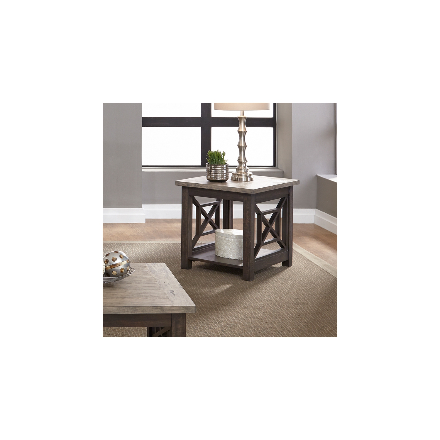 Heatherbrook Black End Table