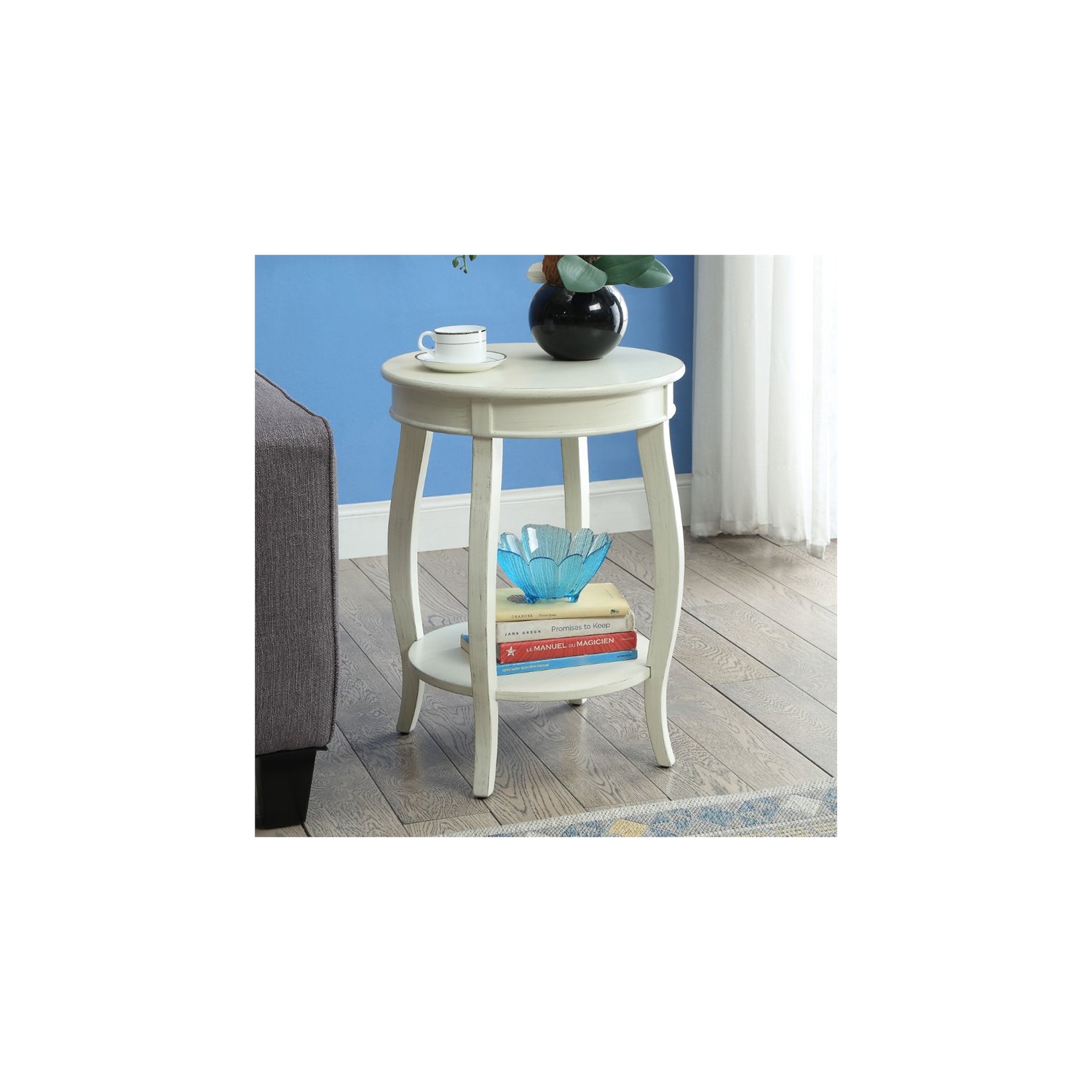 ACME Aberta End Table in Antique White