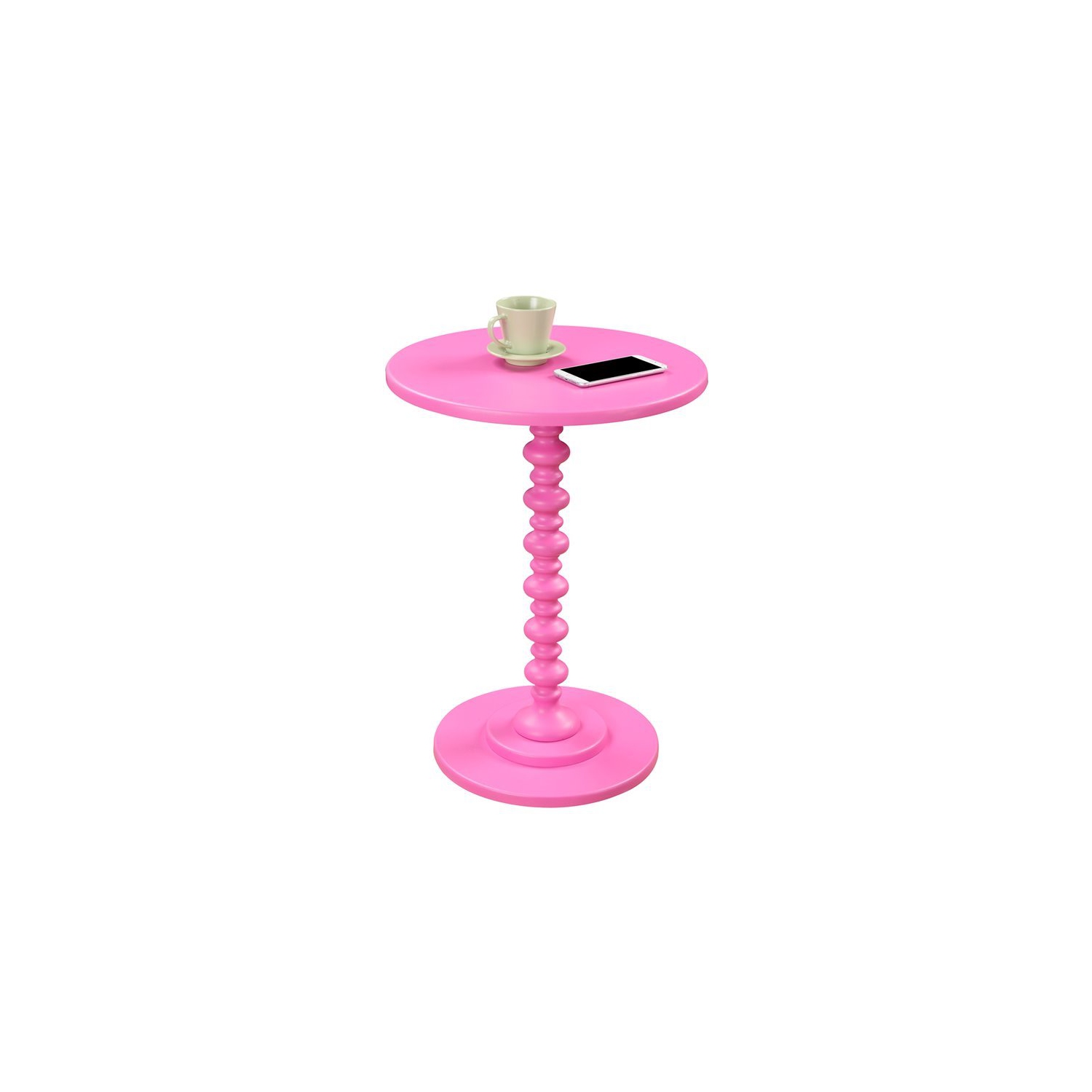 Convenience Concepts Palm Beach Spindle Table in Pink Wood Finish