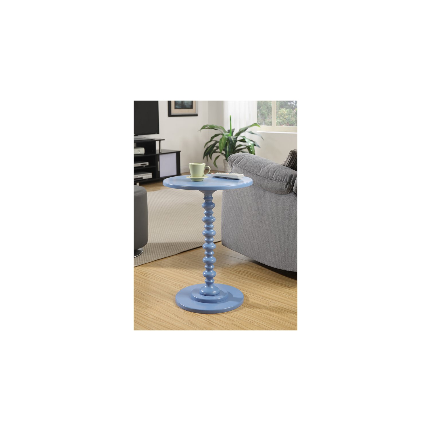 Convenience Concepts Palm Beach Spindle Table in Blue Wood Finish